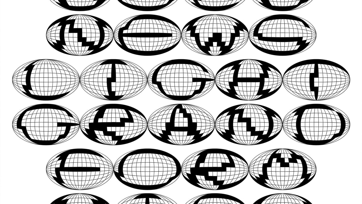 Radial typeface grid architectural style