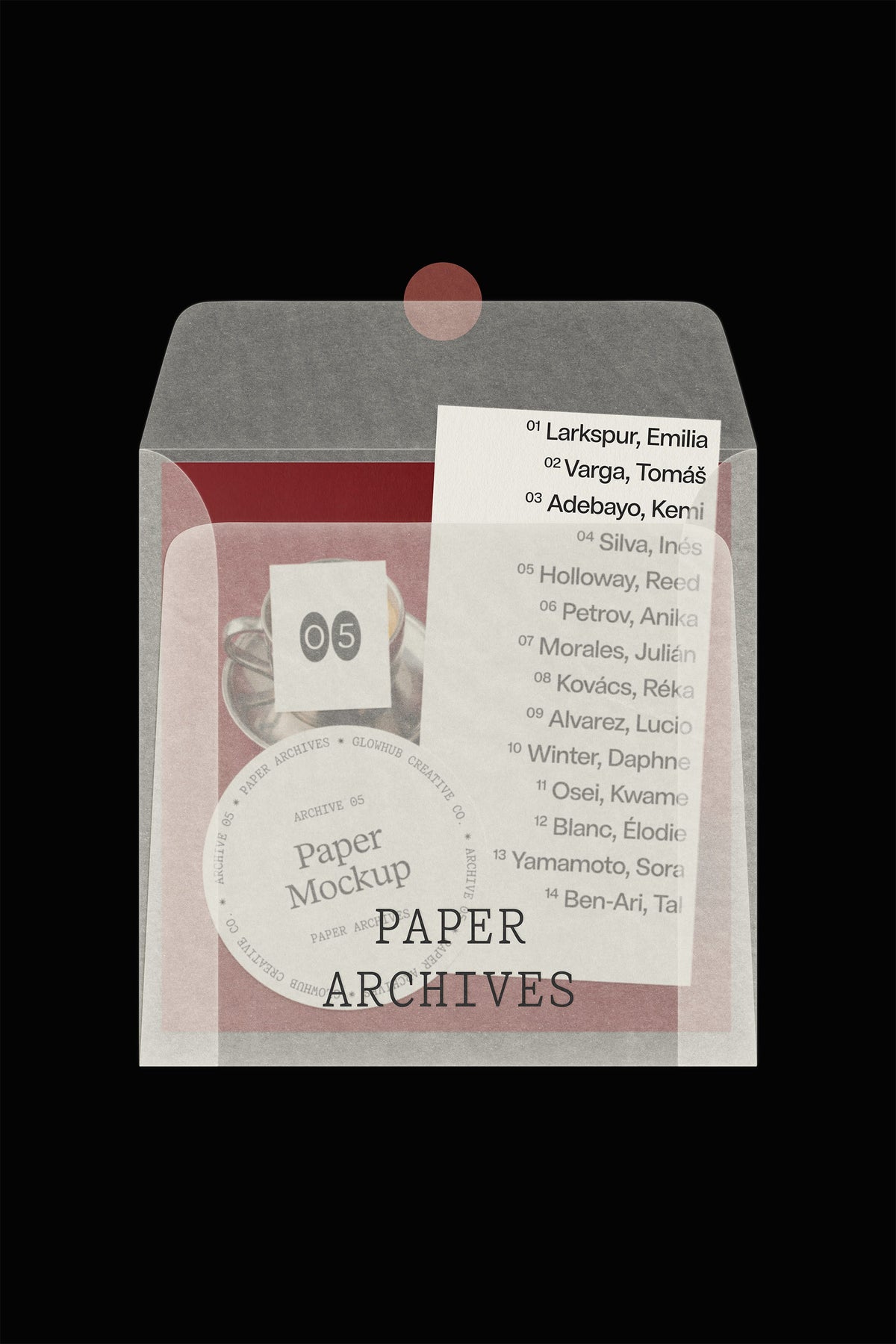 Vellum Envelope Mockup • Paper Archives 05 Glowhub Creative Co.