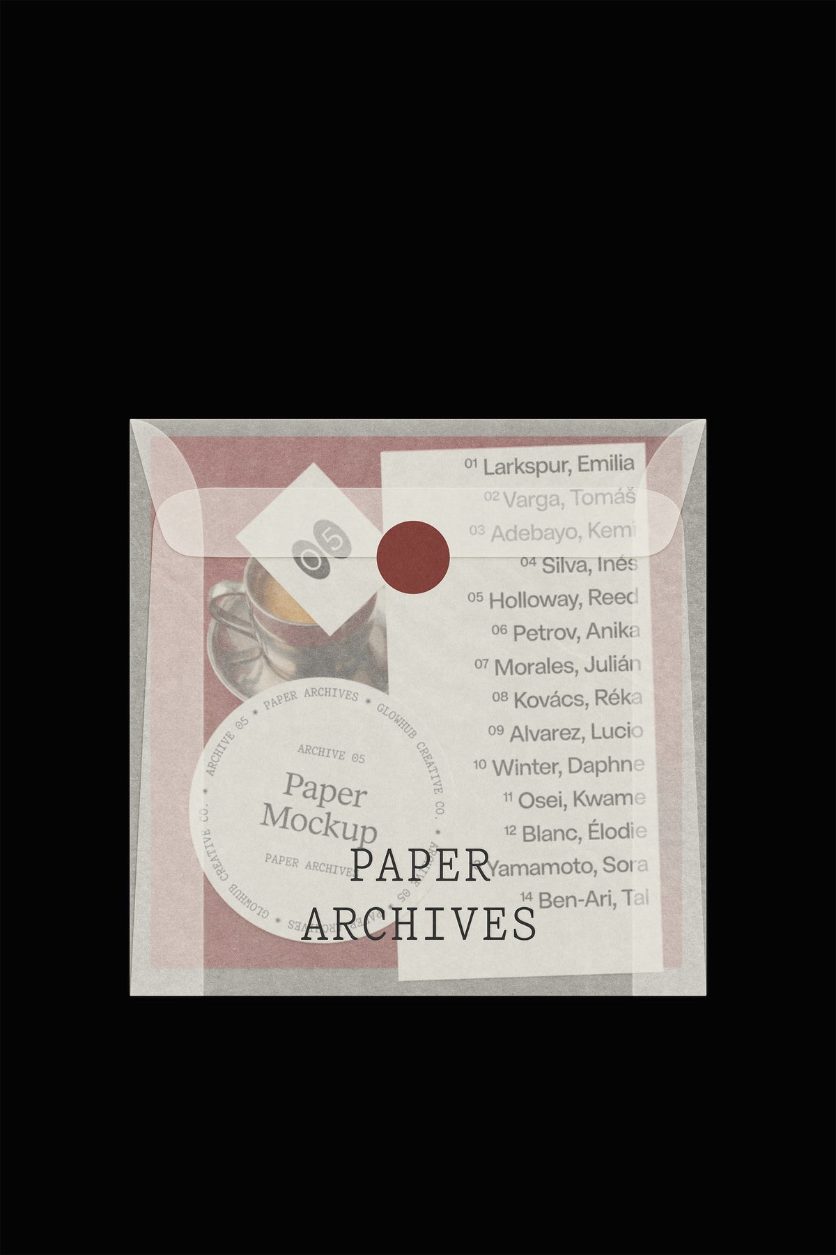 Vellum Envelope Mockup • Paper Archives 05 Glowhub Creative Co.