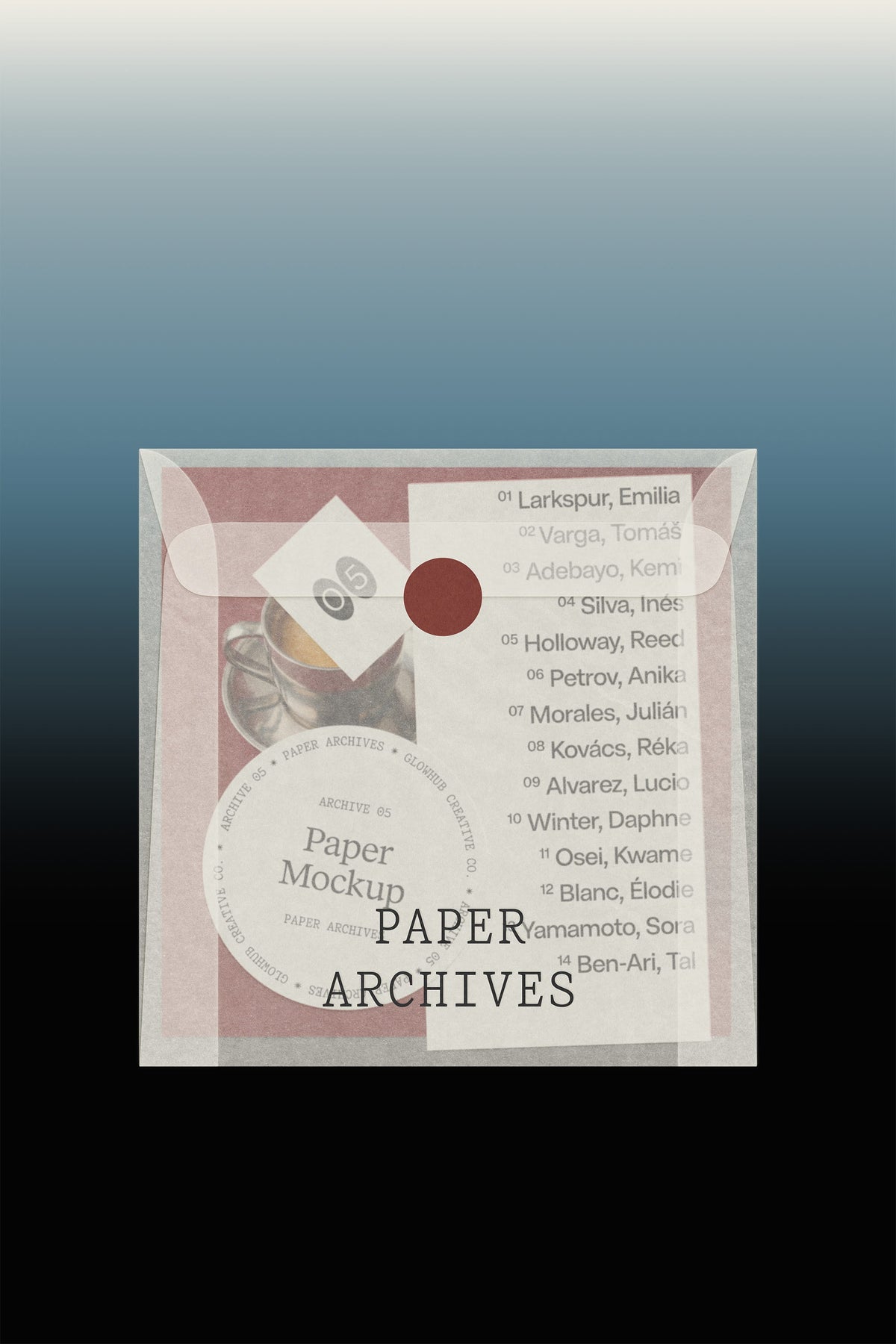 Vellum Envelope Mockup • Paper Archives 05 Glowhub Creative Co.