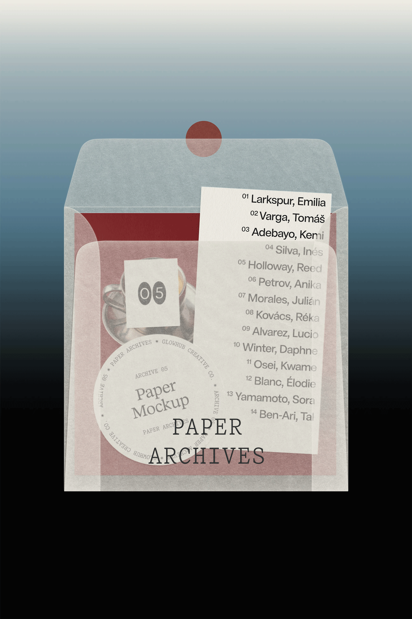 Vellum Envelope Mockup • Paper Archives 05 Glowhub Creative Co.