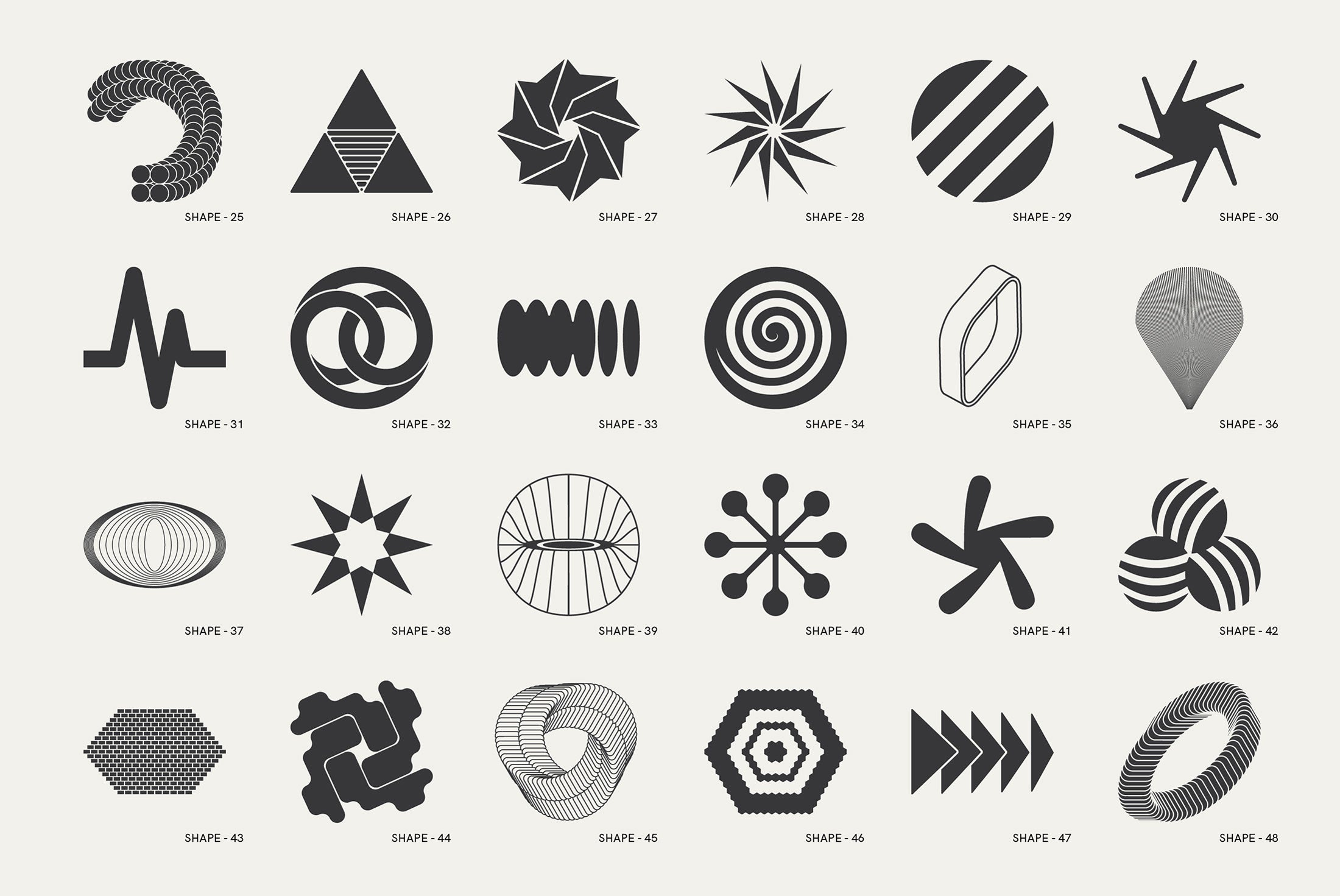 120 Abstract Geometric Shapes - Part 1