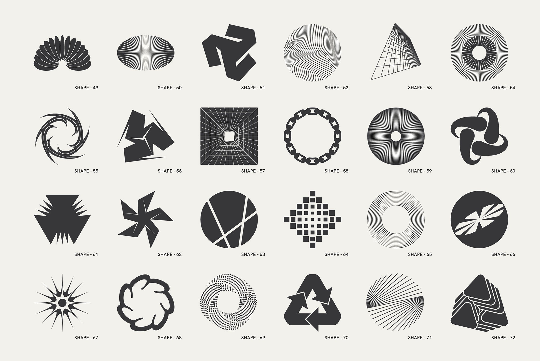 120 Abstract Geometric Shapes - Part 1