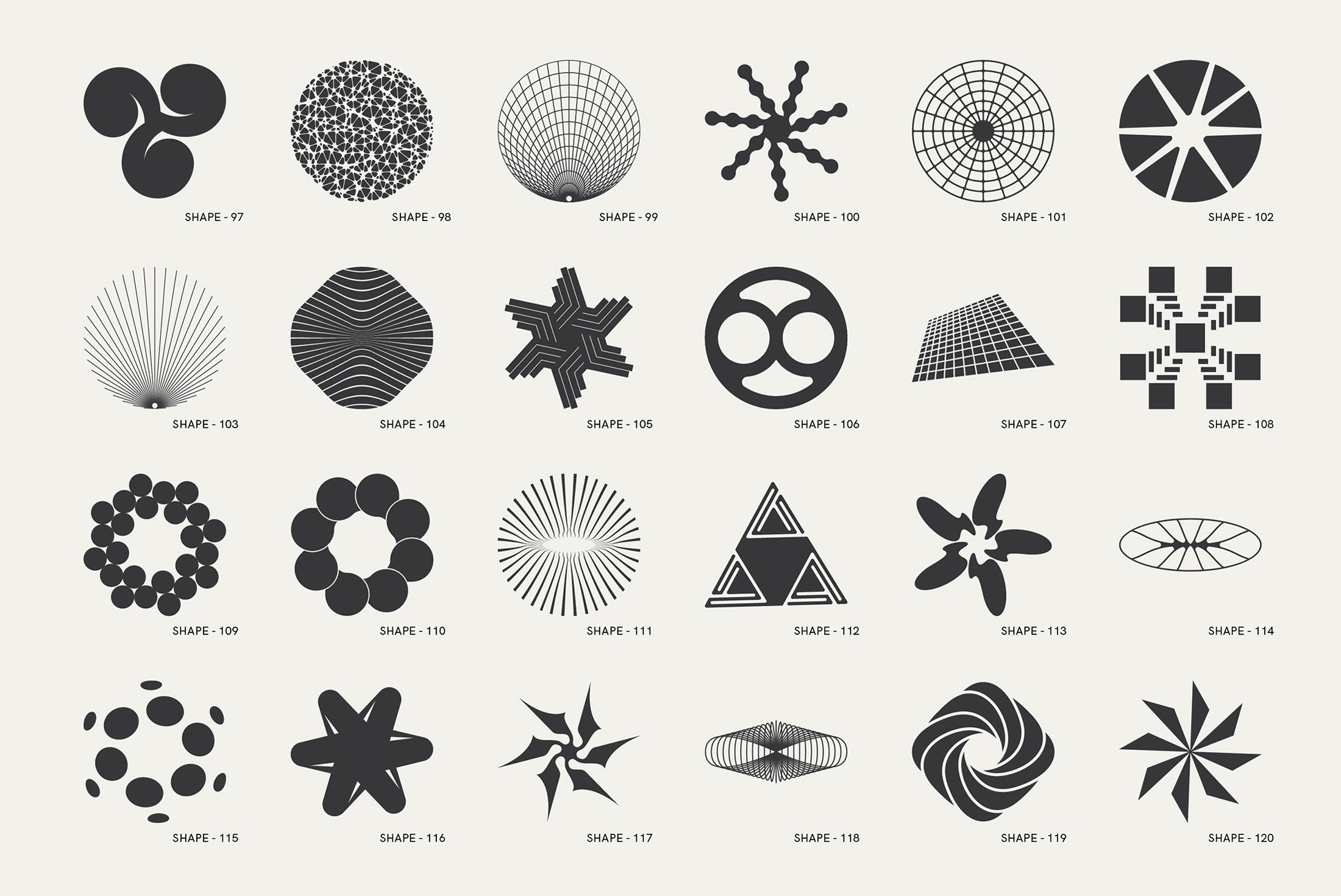 120 Abstract Geometric Shapes - Part 1