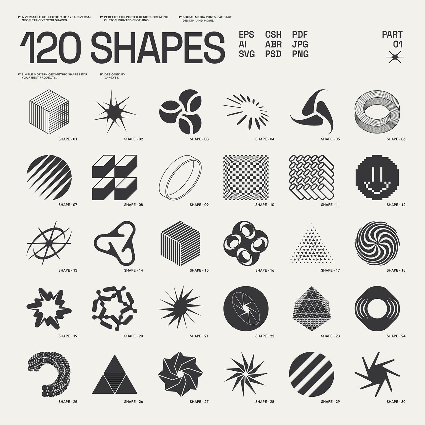120 Abstract Geometric Shapes - Part 1