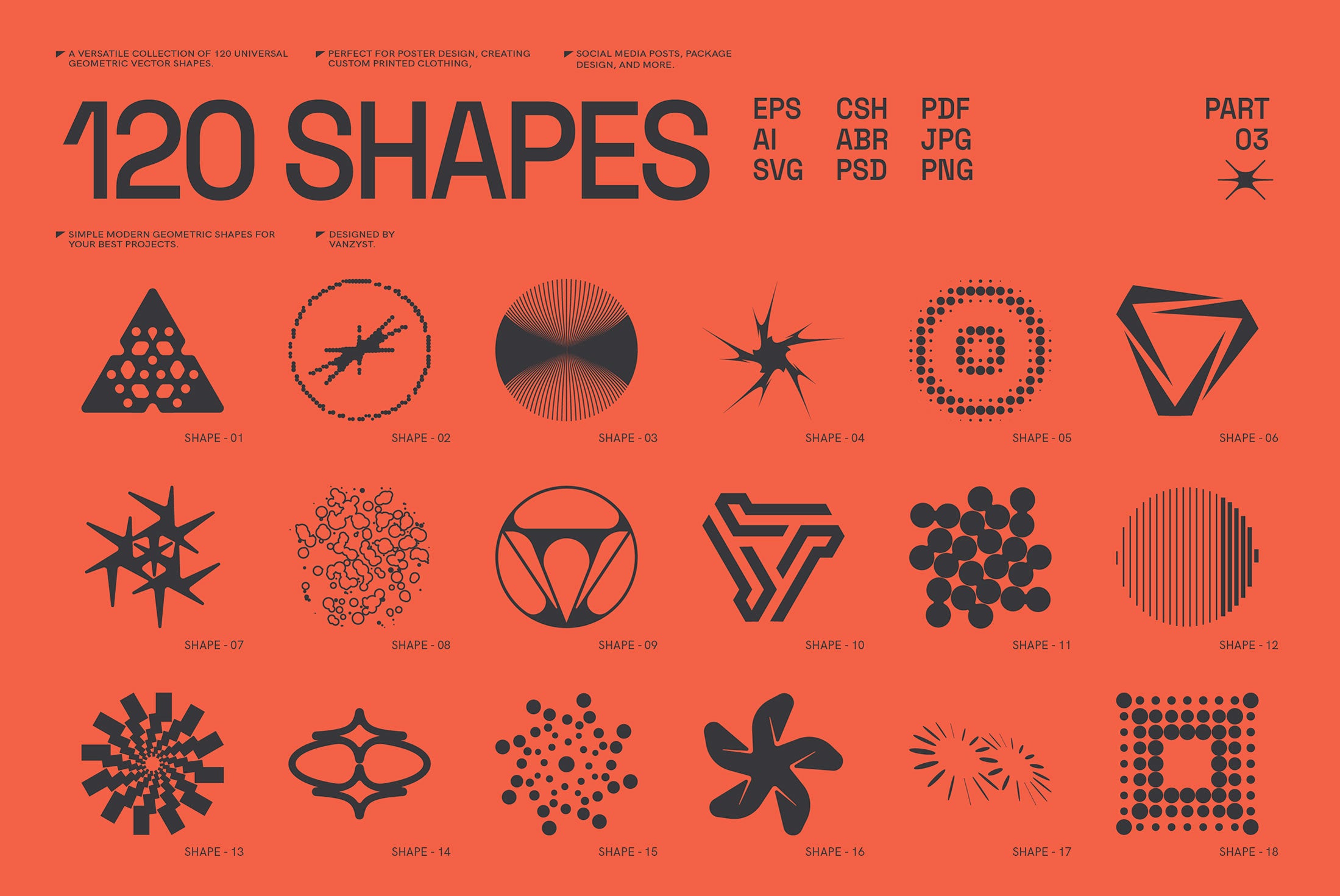 120 Abstract Geometric Shapes - Part 3