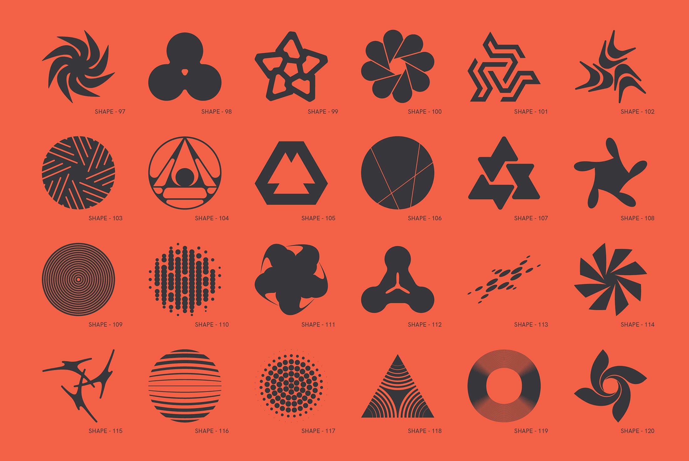120 Abstract Geometric Shapes - Part 3