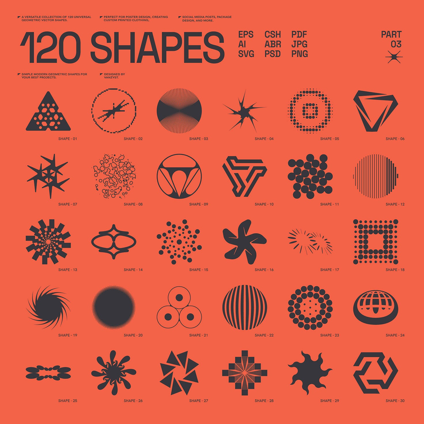 120 Abstract Geometric Shapes - Part 3