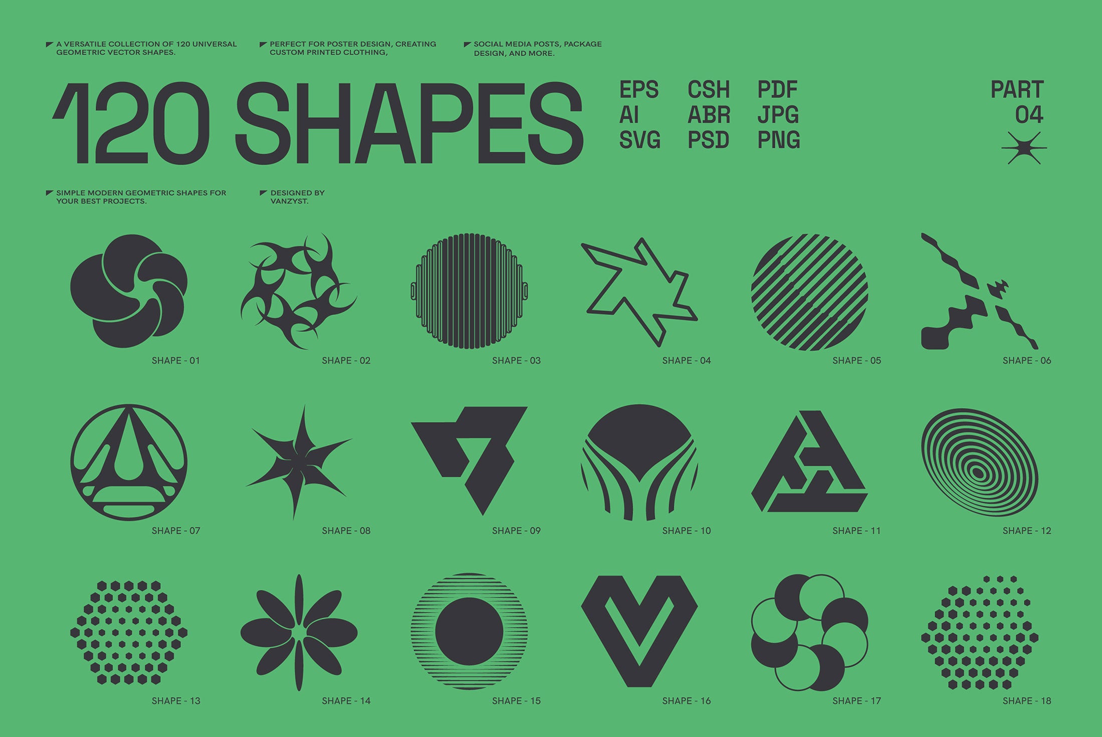 120 Abstract Geometric Shapes - Part 4