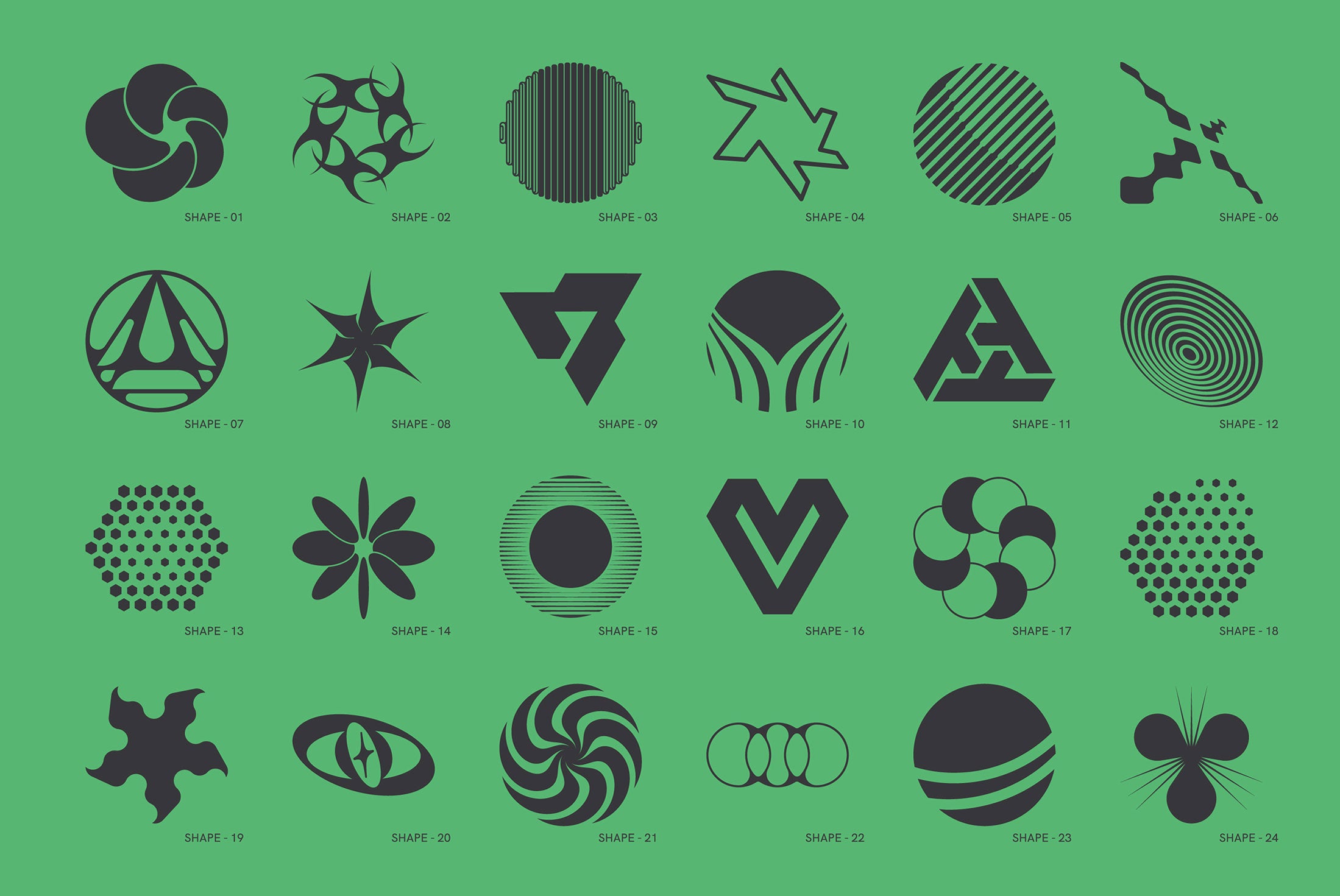 120 Abstract Geometric Shapes - Part 4