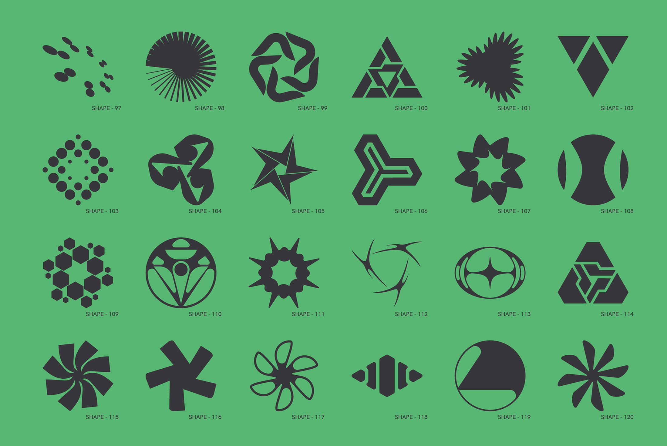 120 Abstract Geometric Shapes - Part 4