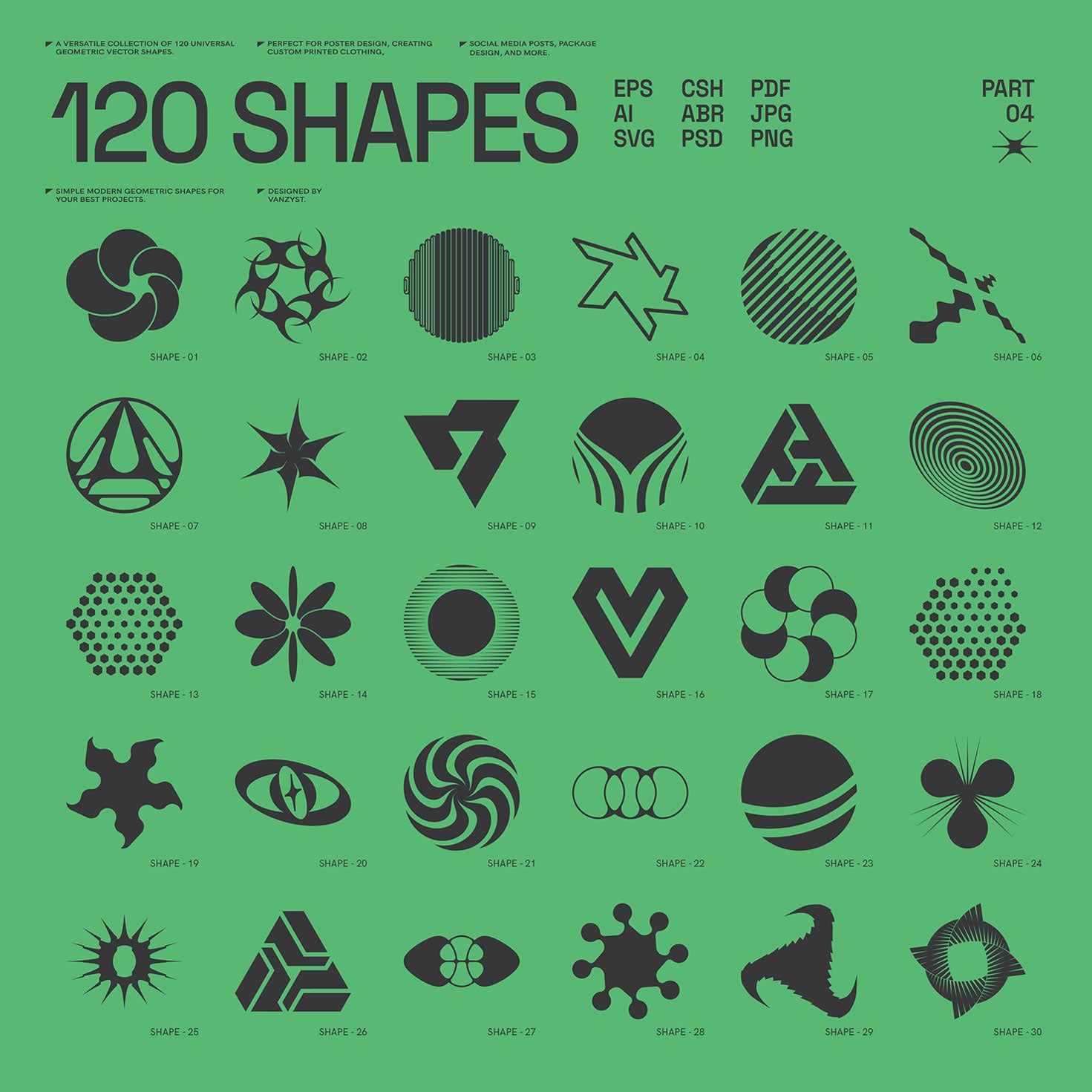 120 Abstract Geometric Shapes - Part 4