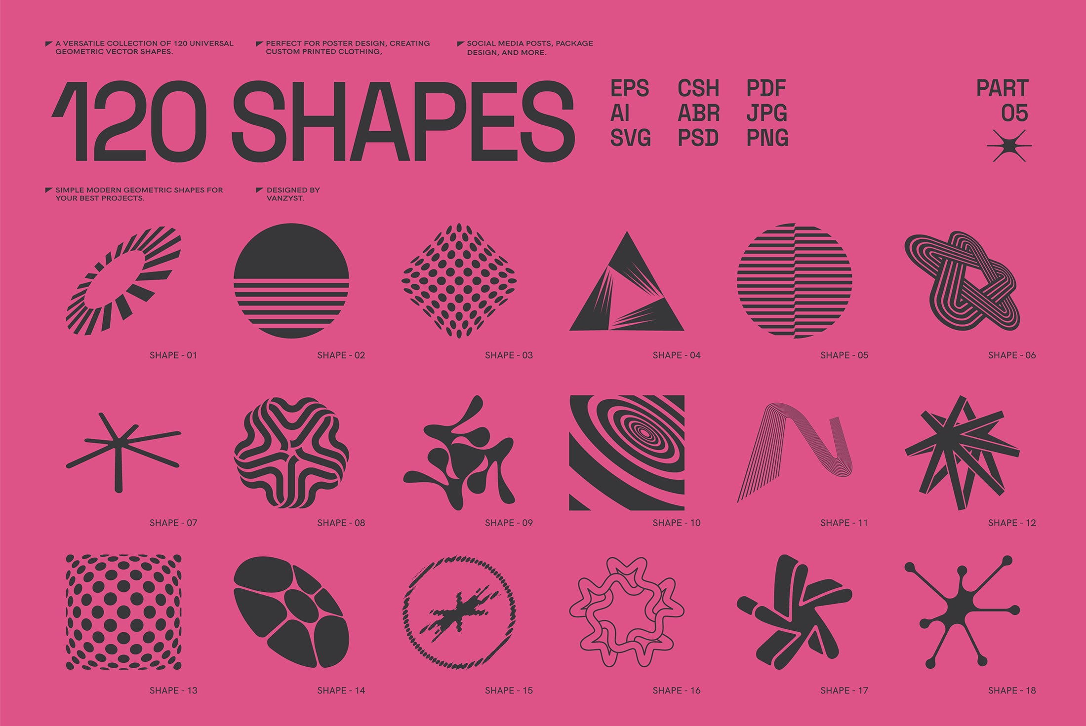 120 Abstract Geometric Shapes - Part 5