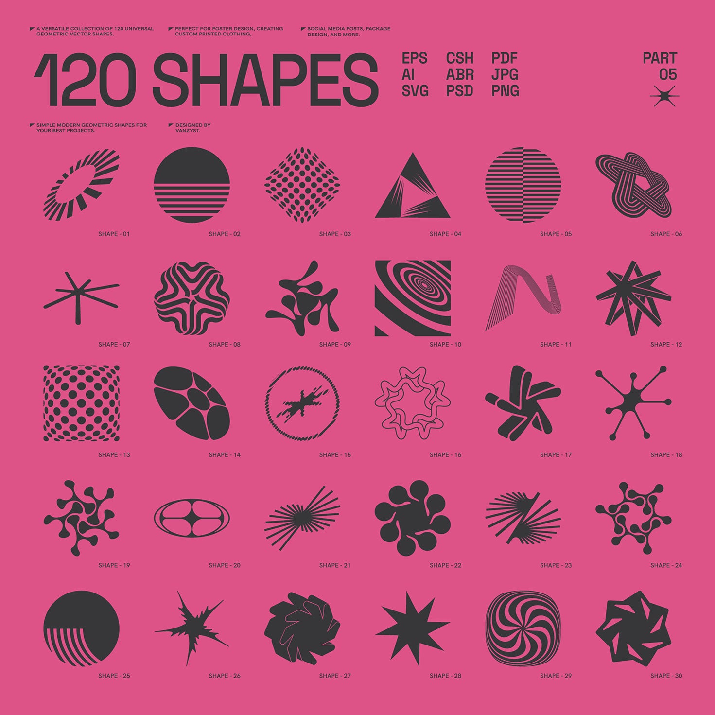 120 Abstract Geometric Shapes - Part 5