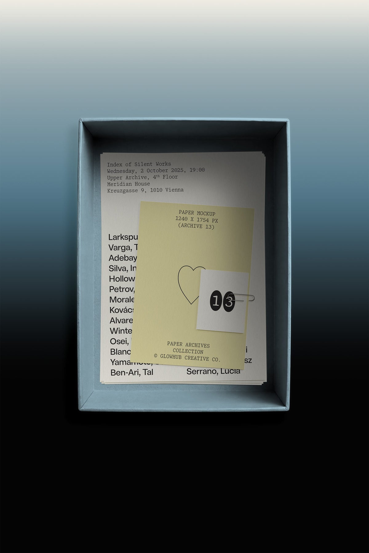 Document Archival Box Mockup • Paper Archives 13 Glowhub Creative Co.
