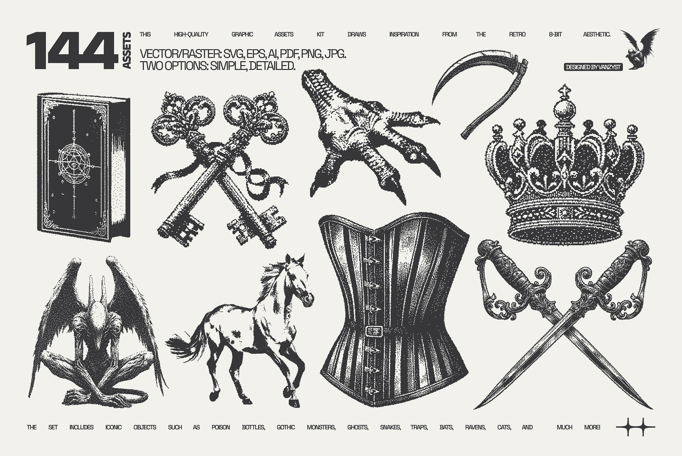 144 DarkPixel Graphic Pack Vanzyst