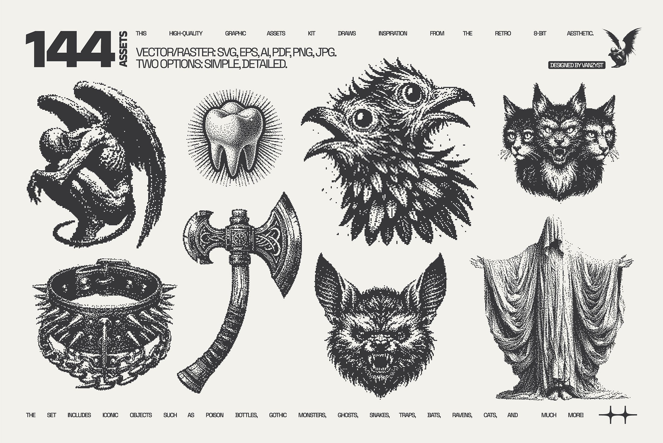 144 DarkPixel Graphic Pack Vanzyst