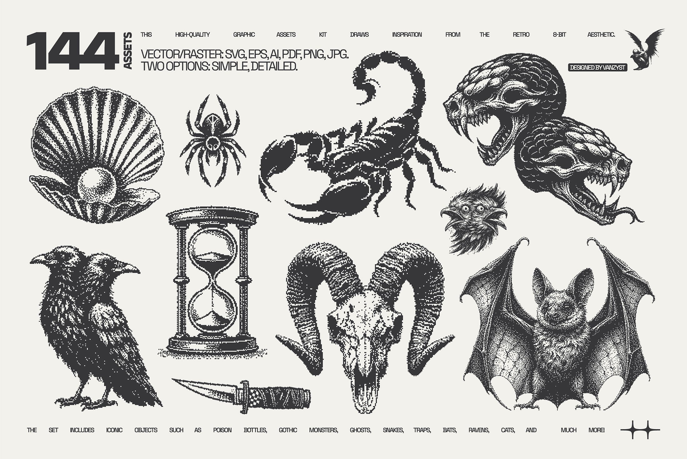 144 DarkPixel Graphic Pack Vanzyst