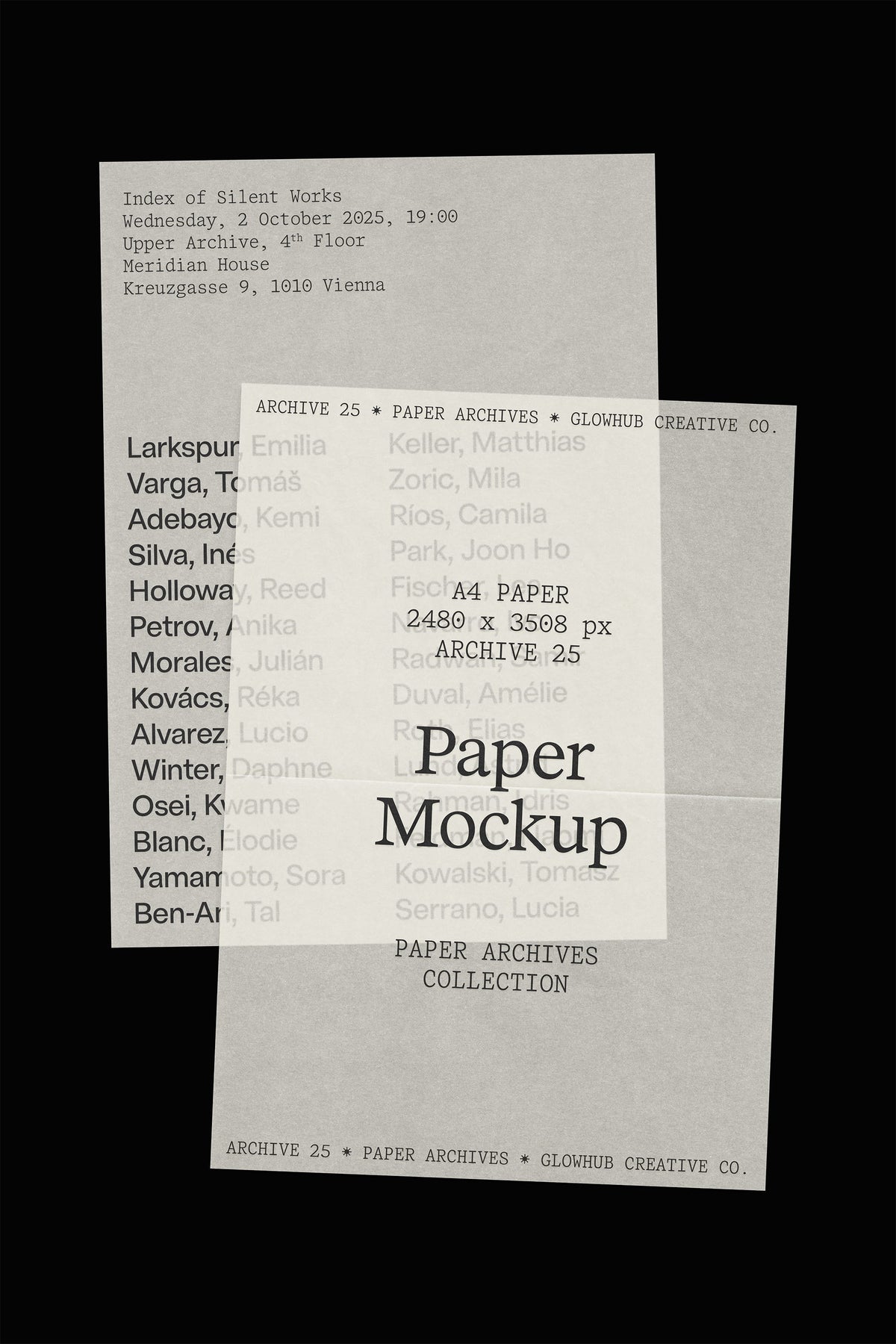A4 Vellum Paper Mockup • Paper Archives 25 Glowhub Creative Co.