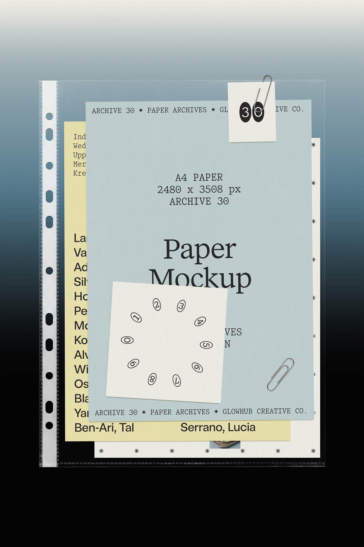 Plastic Sheet Mockup • Paper Archives 30 Glowhub Creative Co.
