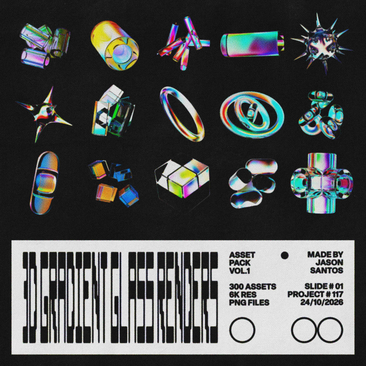 3D Gradient Glass Renders Asset Pack (Vol.1) Jason Santos