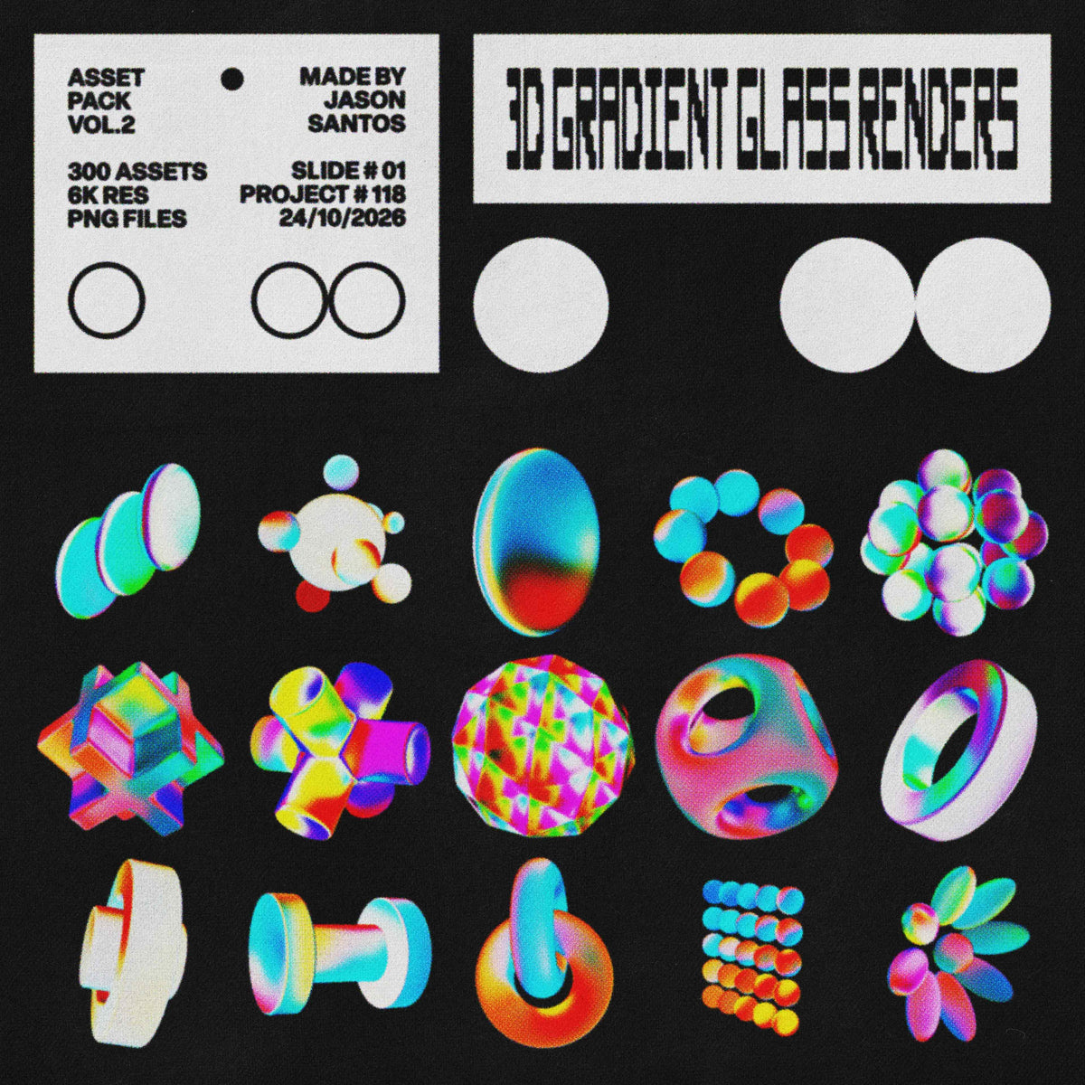3D Gradient Glass Renders Asset Pack (Vol.2) Jason Santos
