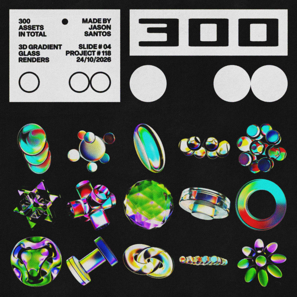 3D Gradient Glass Renders Asset Pack (Vol.2) Jason Santos