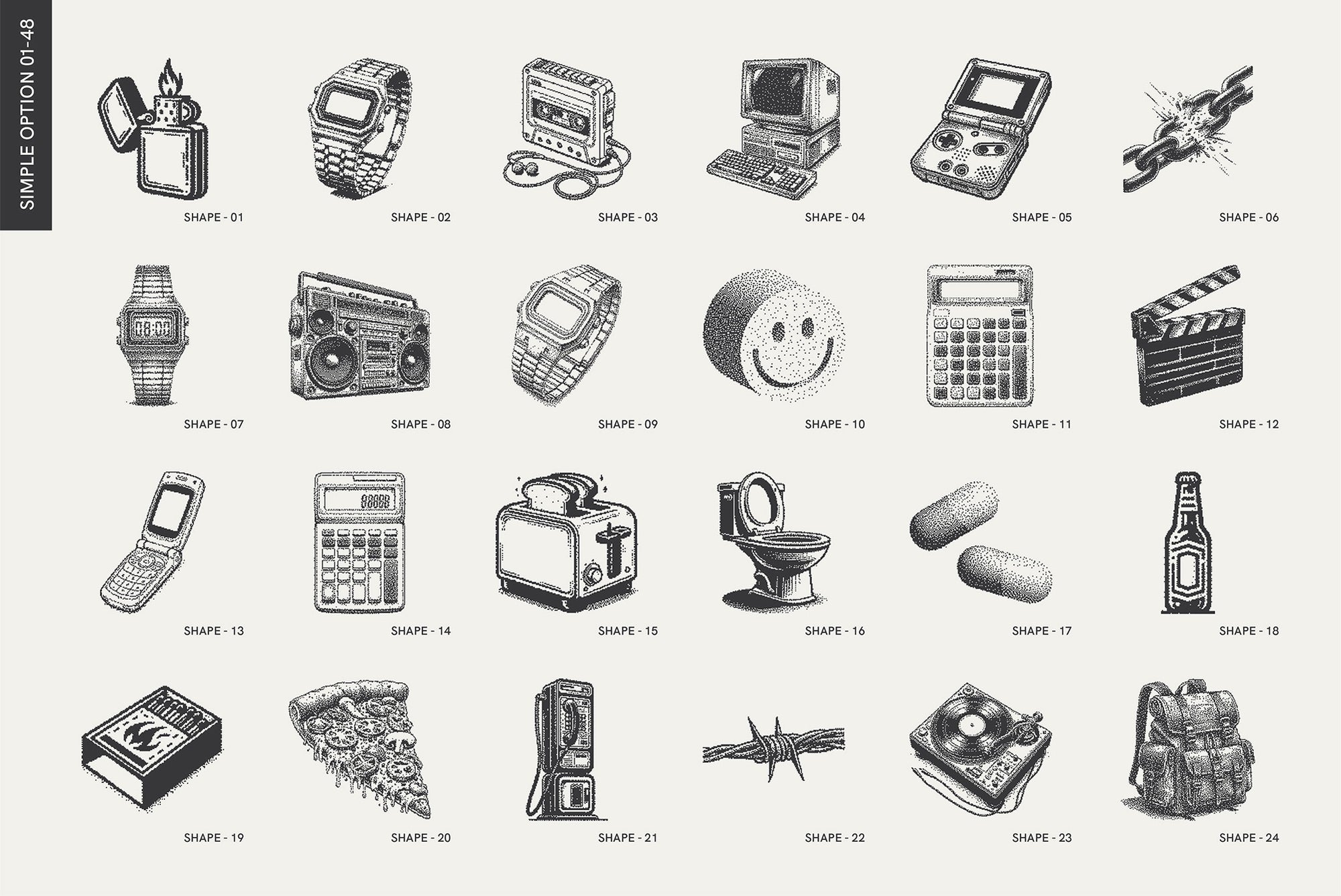 8-Bit Art. Pixelated Graphic Pack