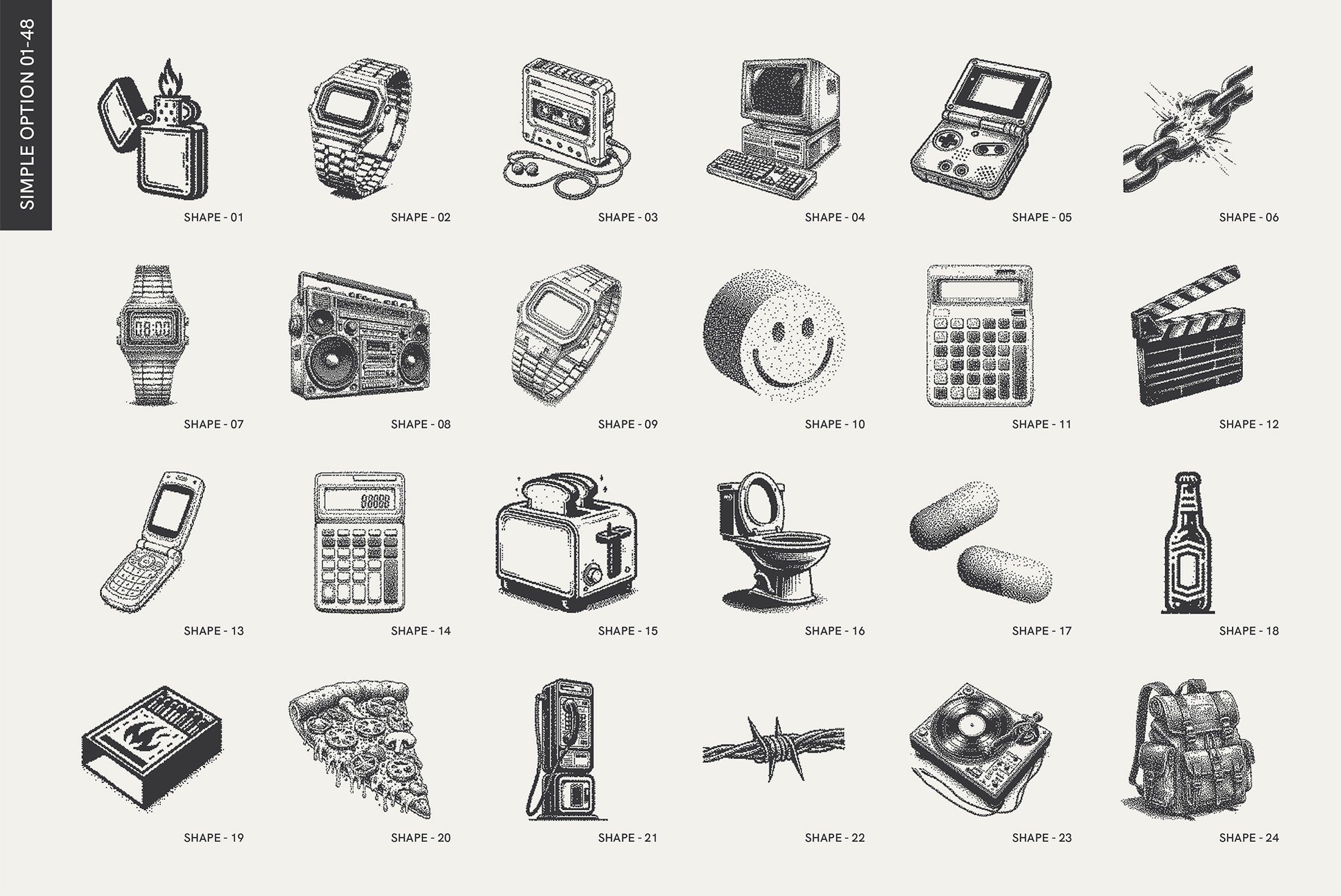 8-Bit Art. Pixelated Graphic Pack Vanzyst