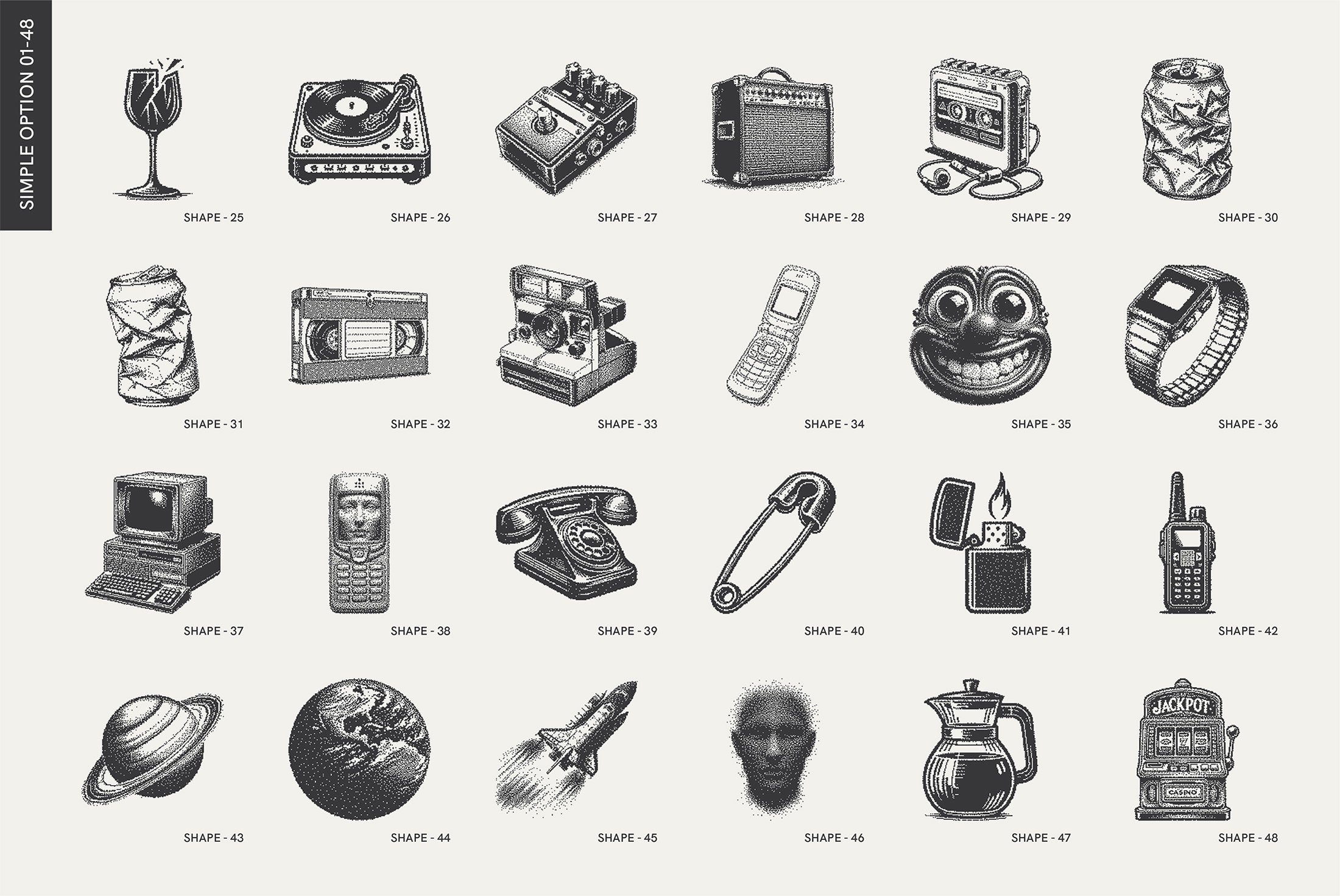 8-Bit Art. Pixelated Graphic Pack Vanzyst