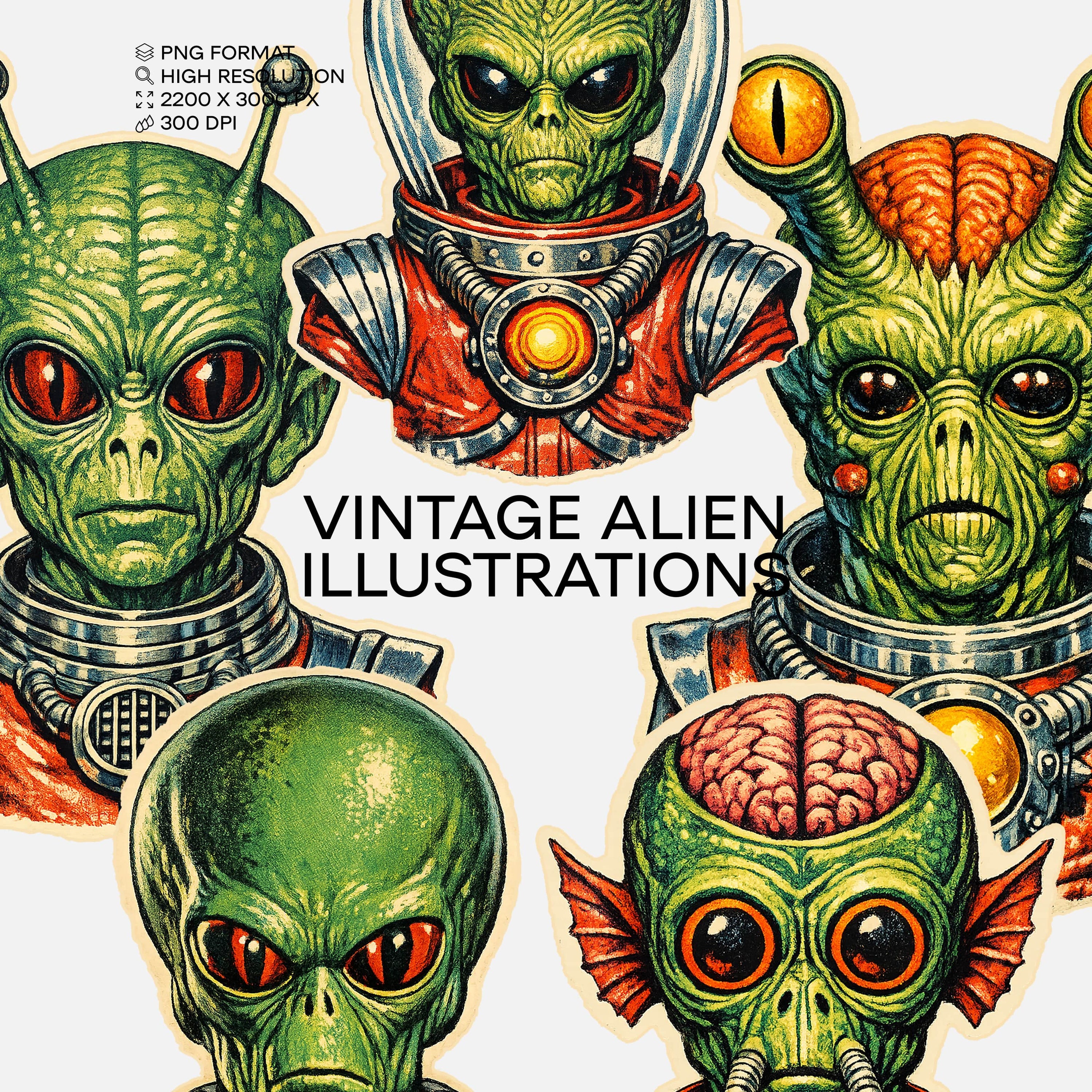 Vintage Alien Illustrations GFX Database