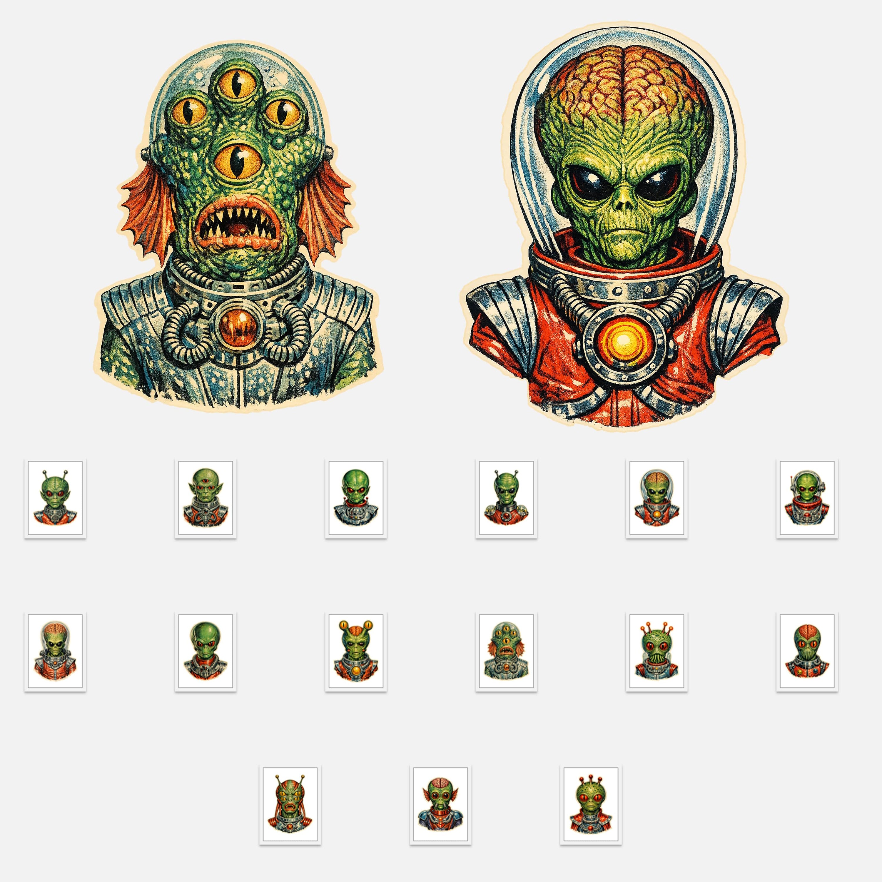 Vintage Alien Illustrations GFX Database