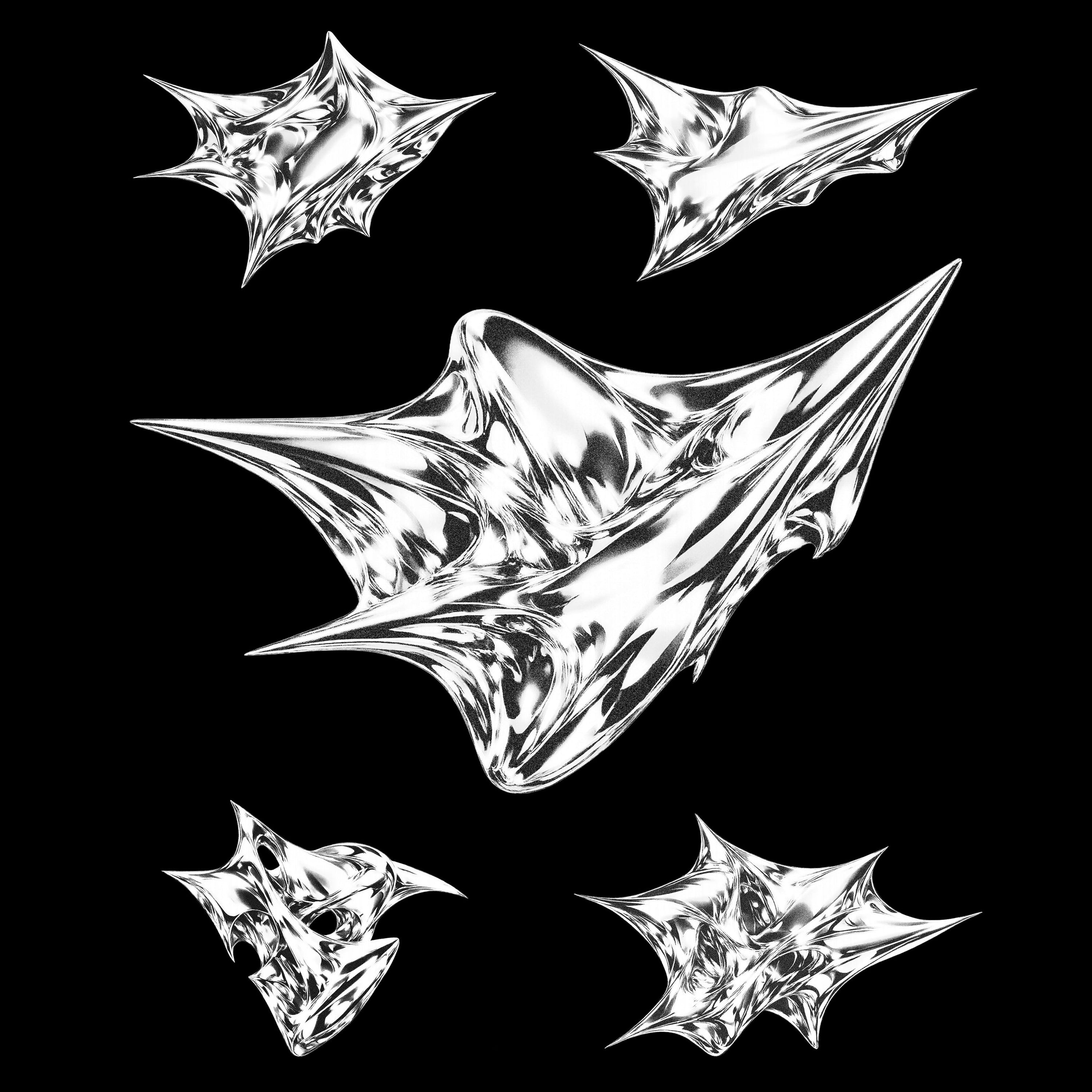Abstract Chrome Shapes GFX Database