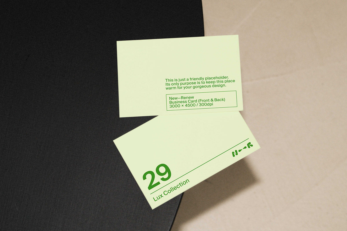 Vintage Office Business Card Mockup • LUX 029 New—Renew