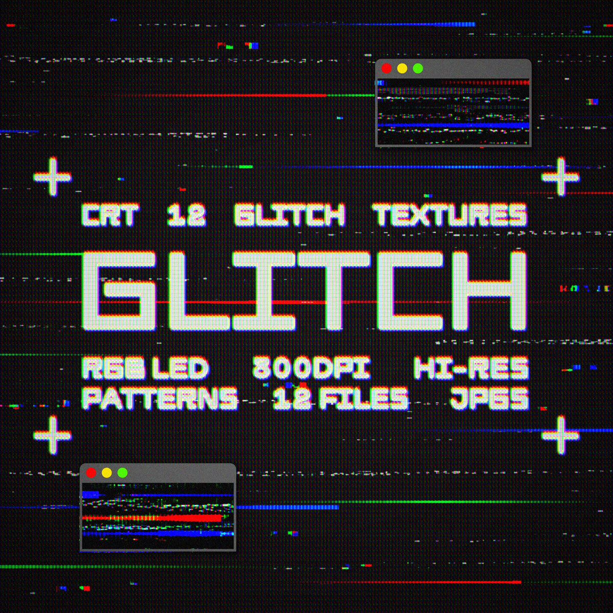 CRT Glitch Textures Collection Pixelbuddha