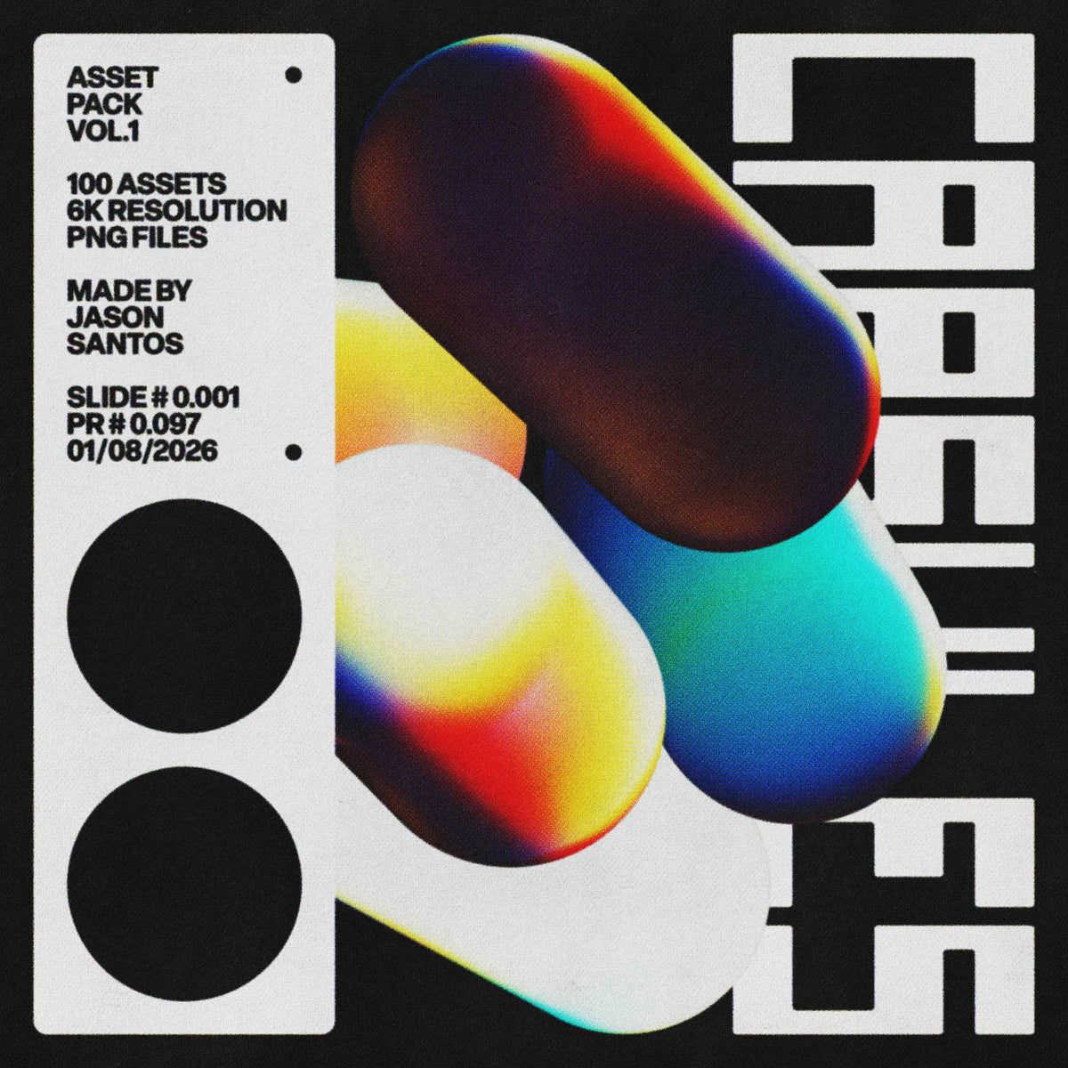 Capsules Asset Pack (Vol.1) Abstract Metallic PNGs Jason Santos
