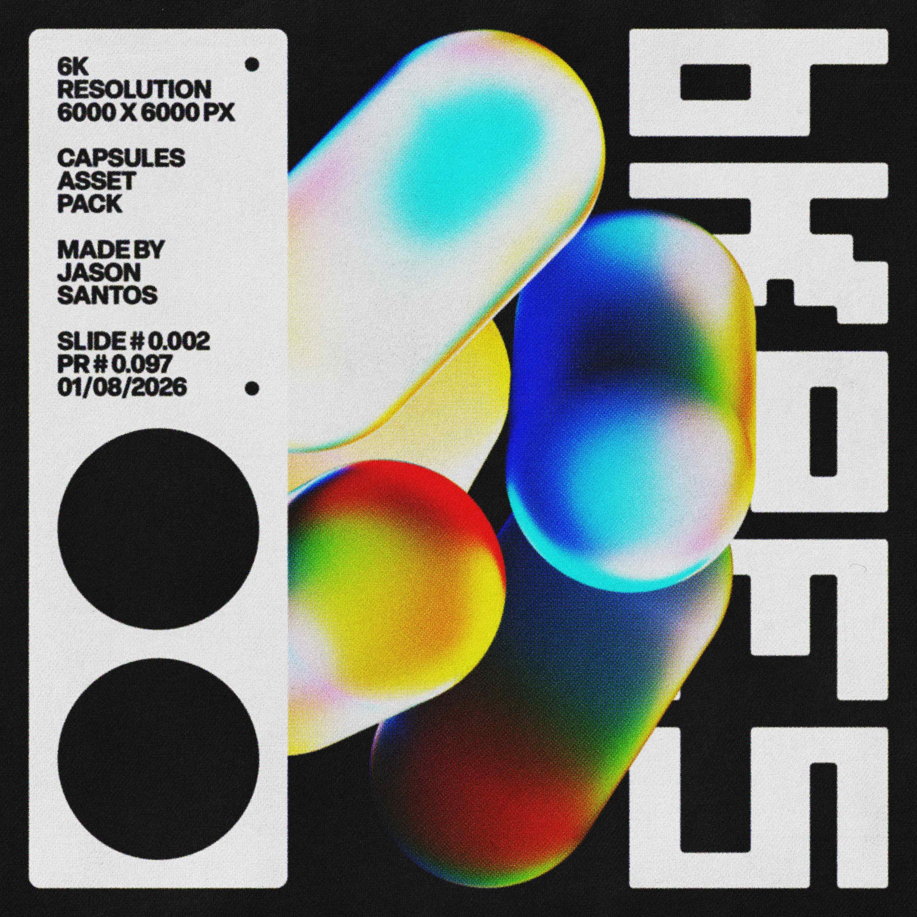 Capsules Asset Pack (Vol.1) Abstract Metallic PNGs Jason Santos