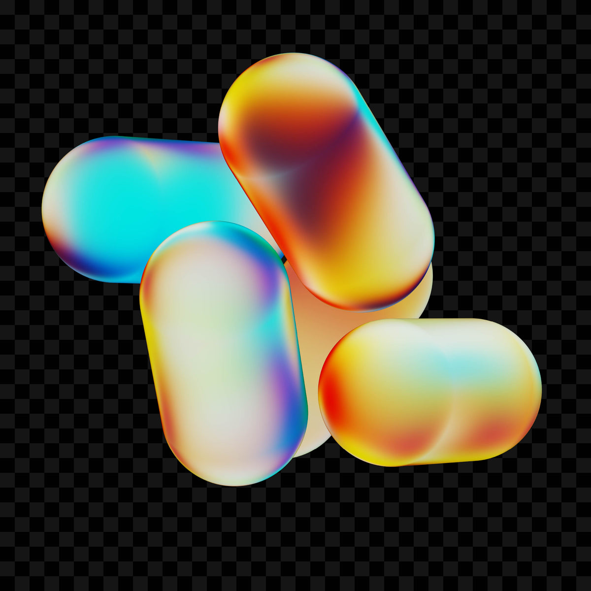 Capsules Asset Pack (Vol.1) Abstract Metallic PNGs Jason Santos