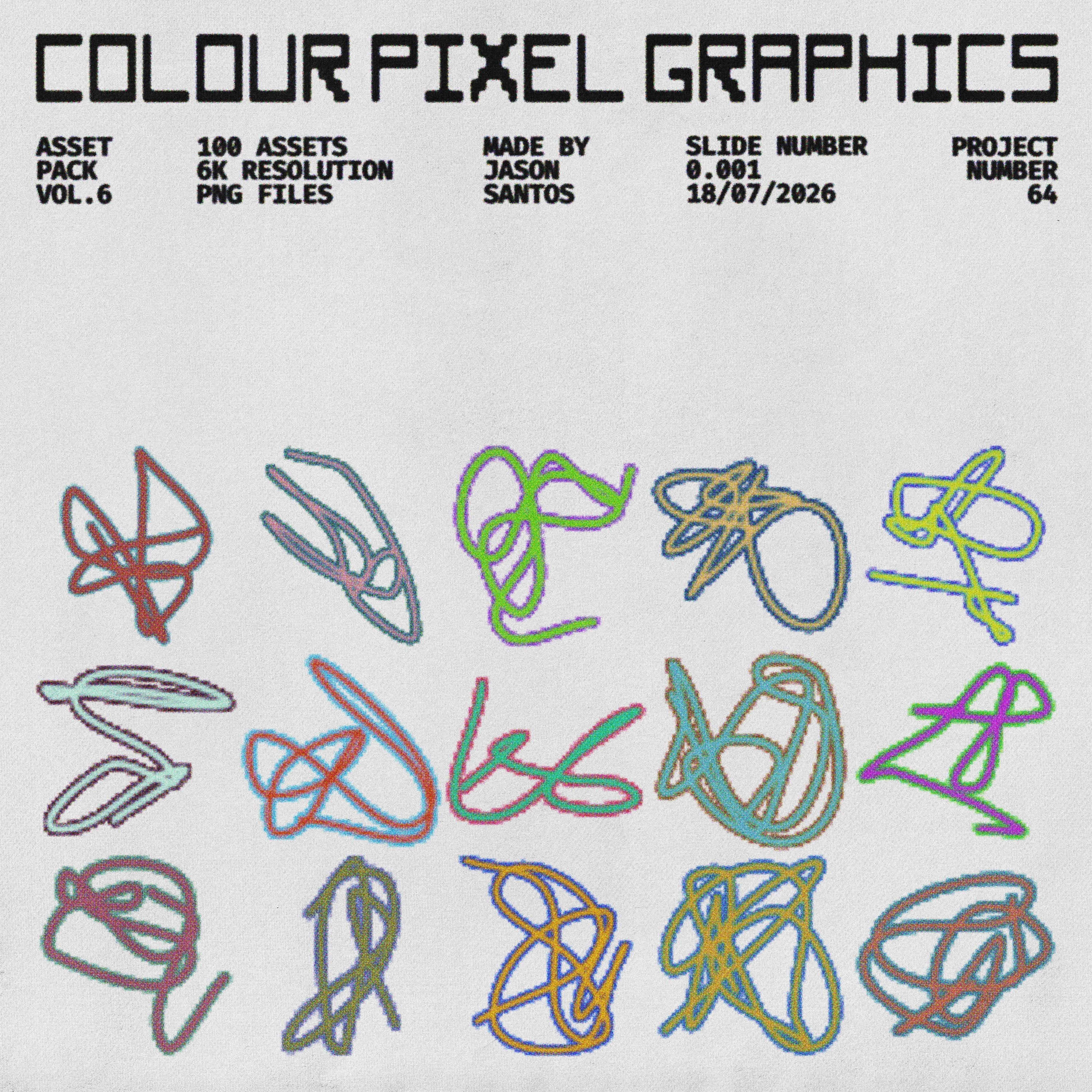 Colour Pixels (Vol.6) Fine Line Graphic Assets Jason Santos