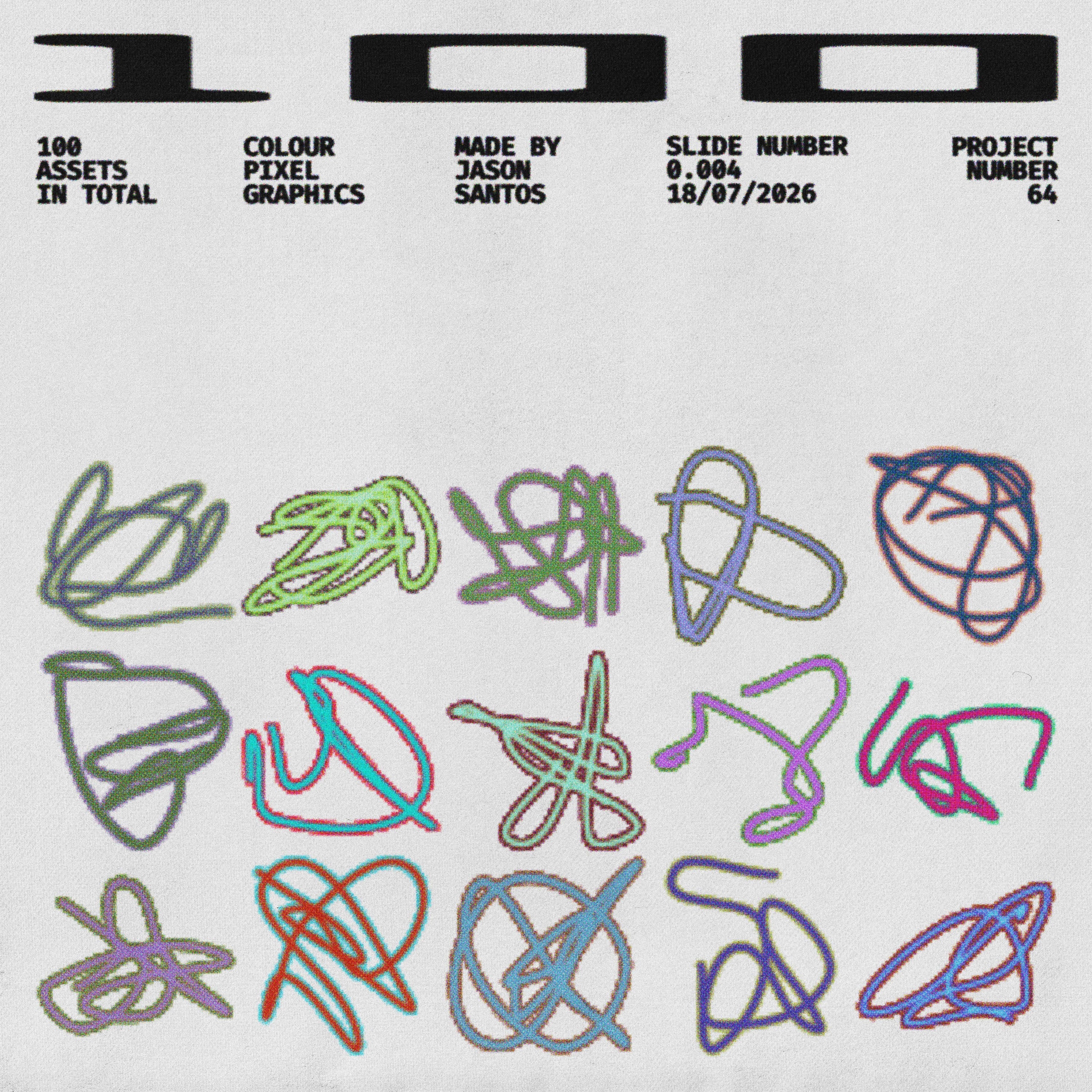 Colour Pixels (Vol.6) Fine Line Graphic Assets Jason Santos
