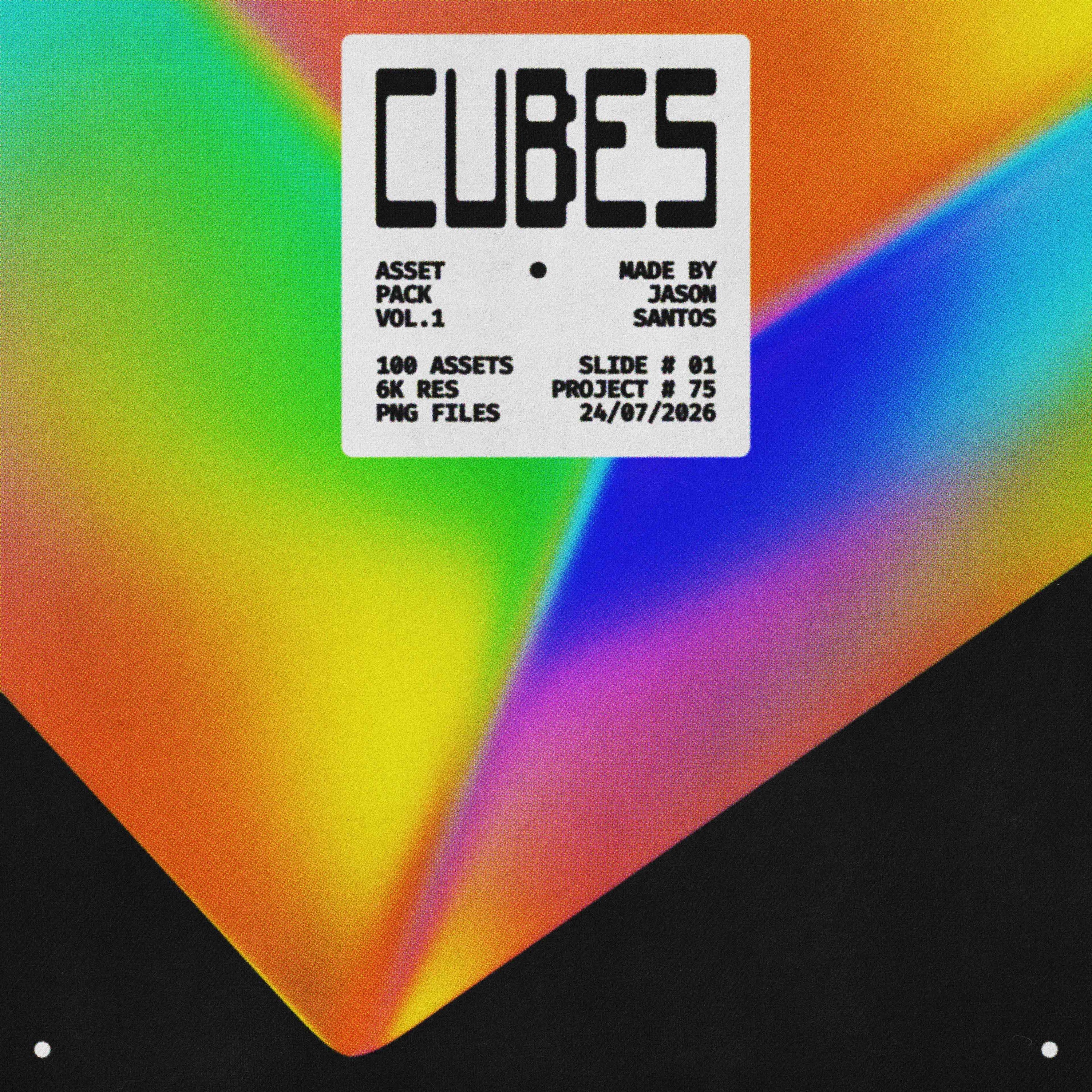Cubes Pack (Vol.1) Holographic 3D Cube Graphics Jason Santos
