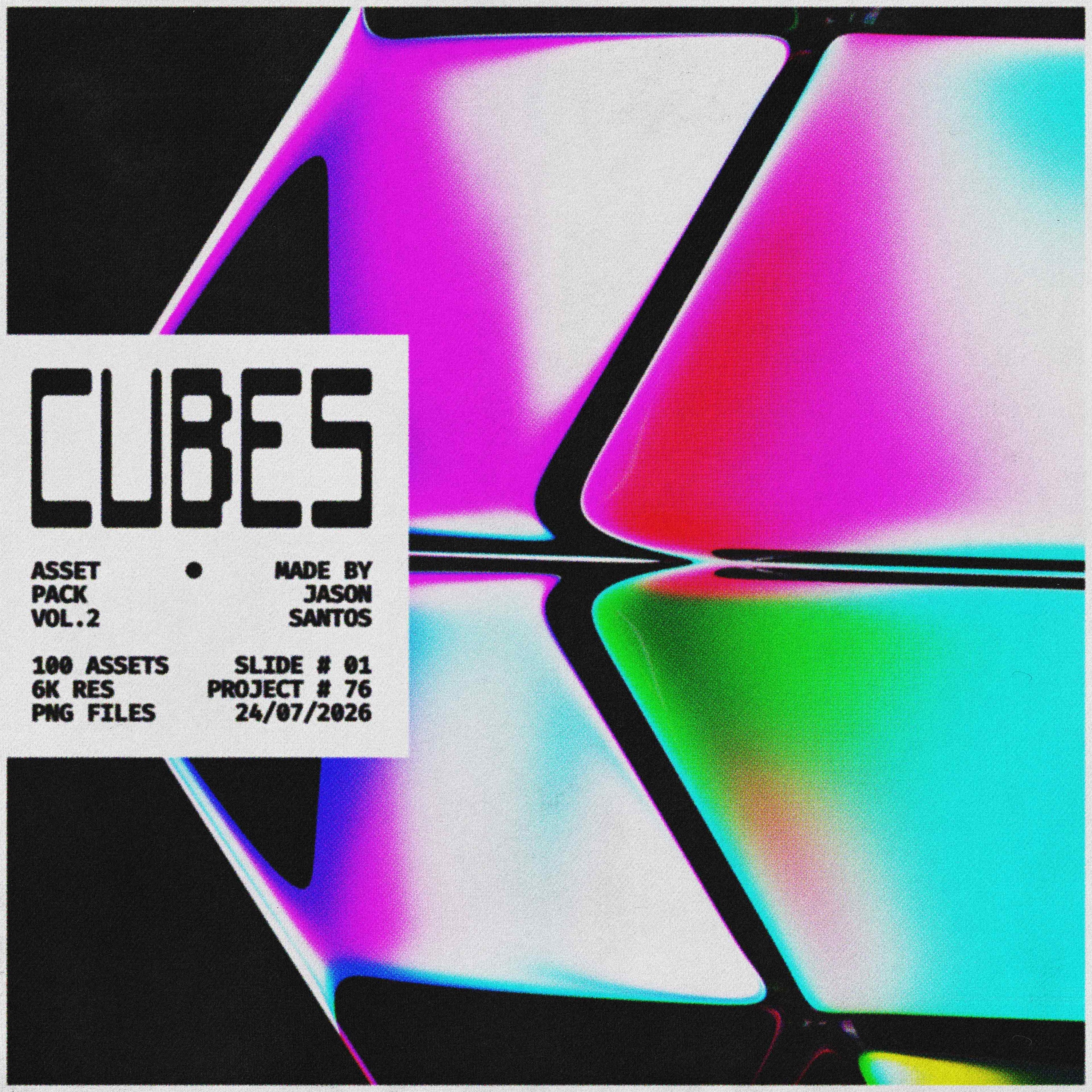 Cubes Pack (Vol.2) Glass 3D Cube Graphics Jason Santos