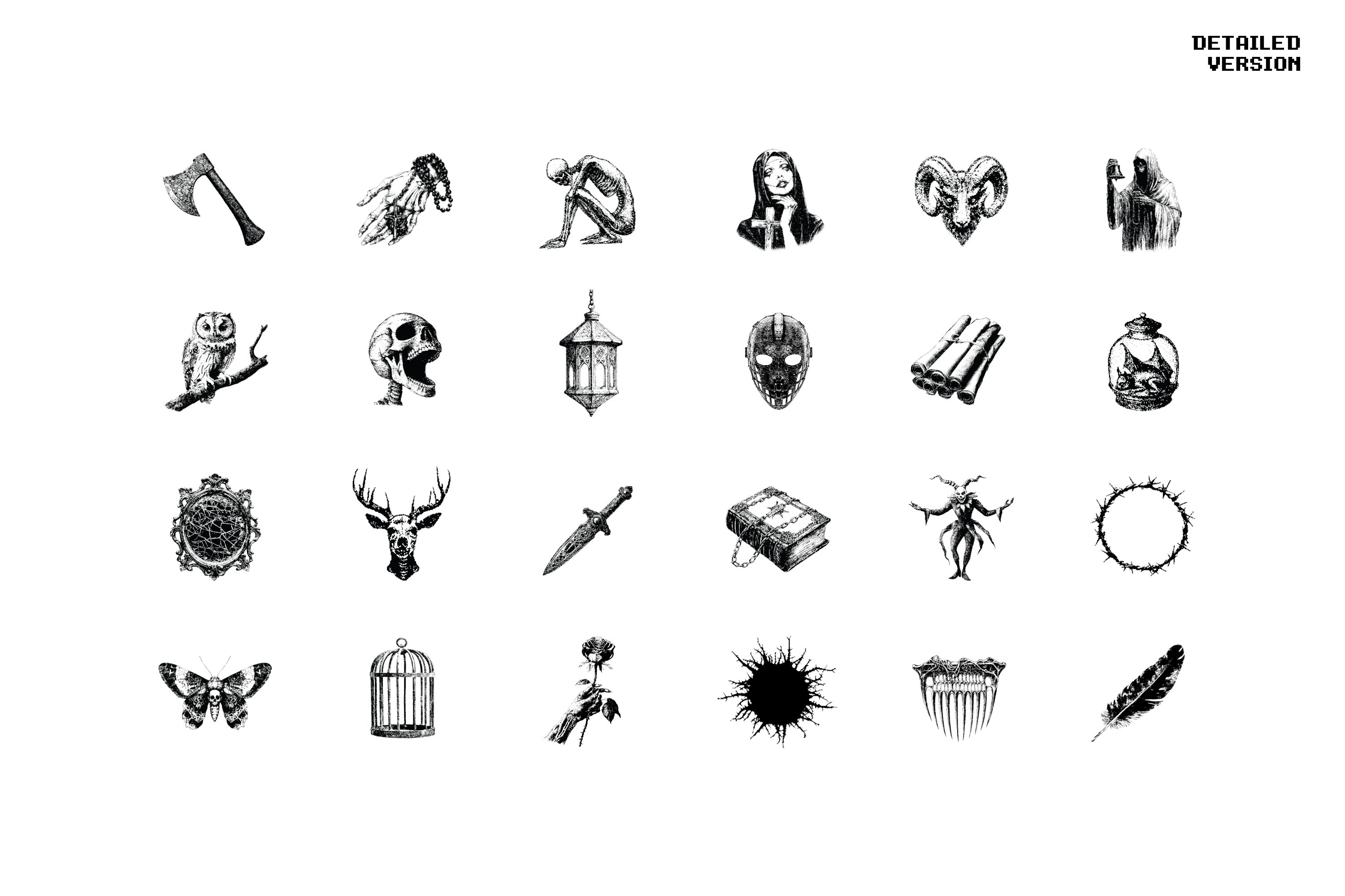 Dark Aesthetic Dithering Graphic Bundle