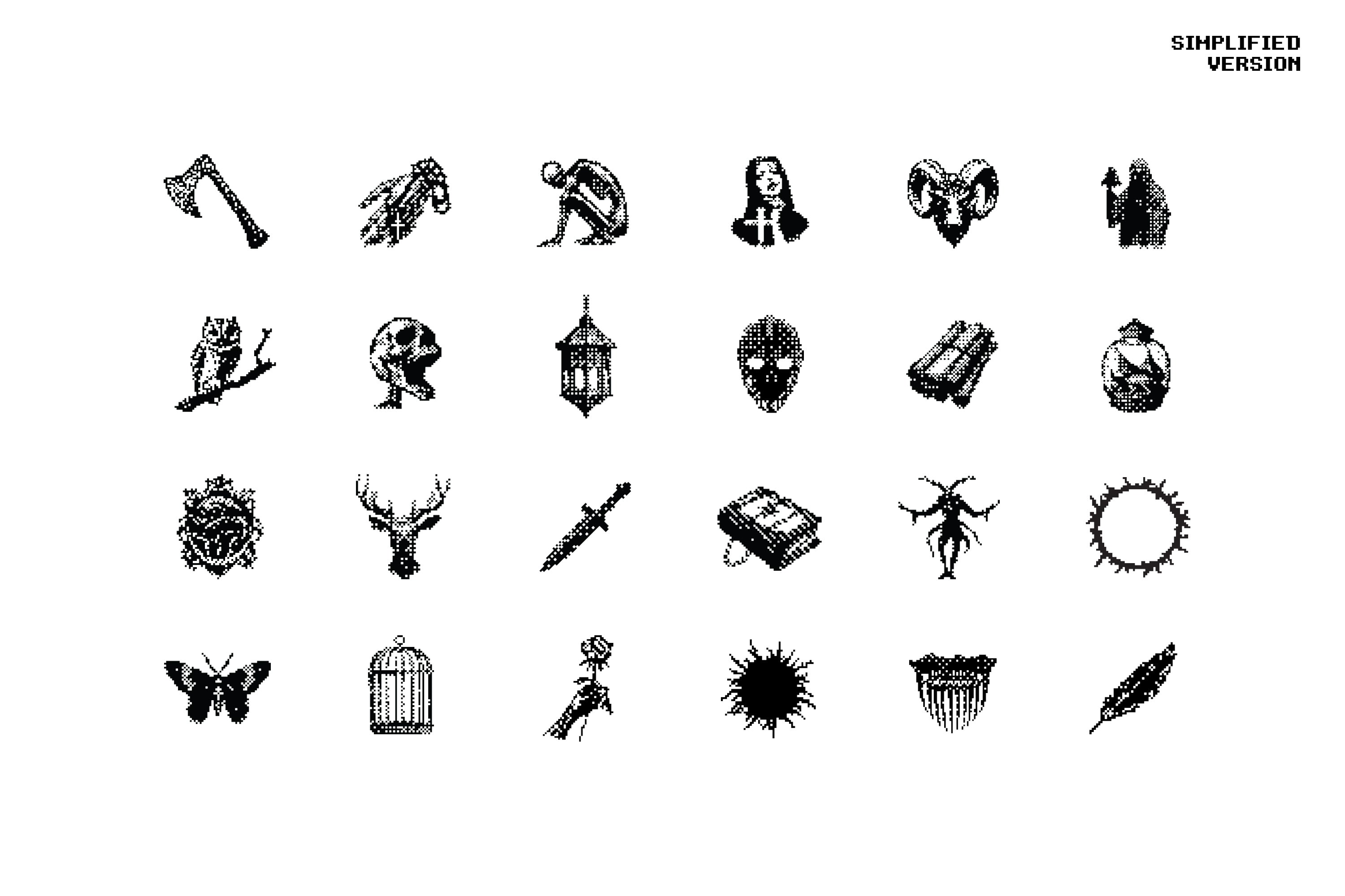 Dark Aesthetic Dithering Graphic Bundle
