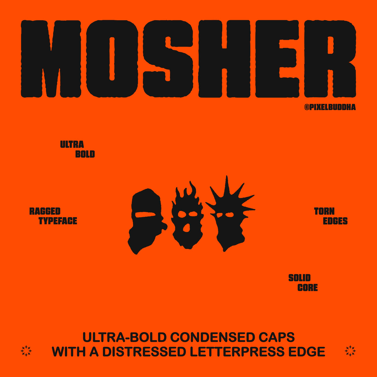 Mosher Distressed Display Font Pixelbuddha