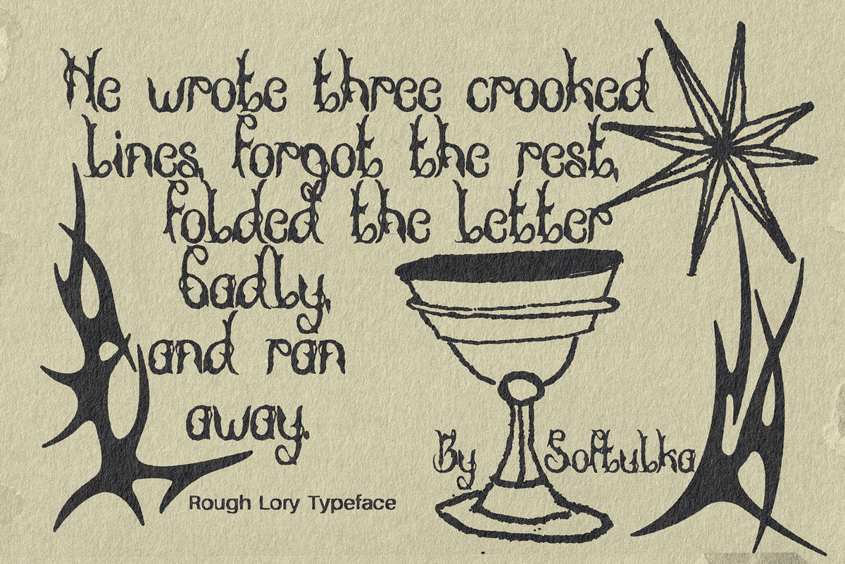 Rough Lory Typeface Softulka