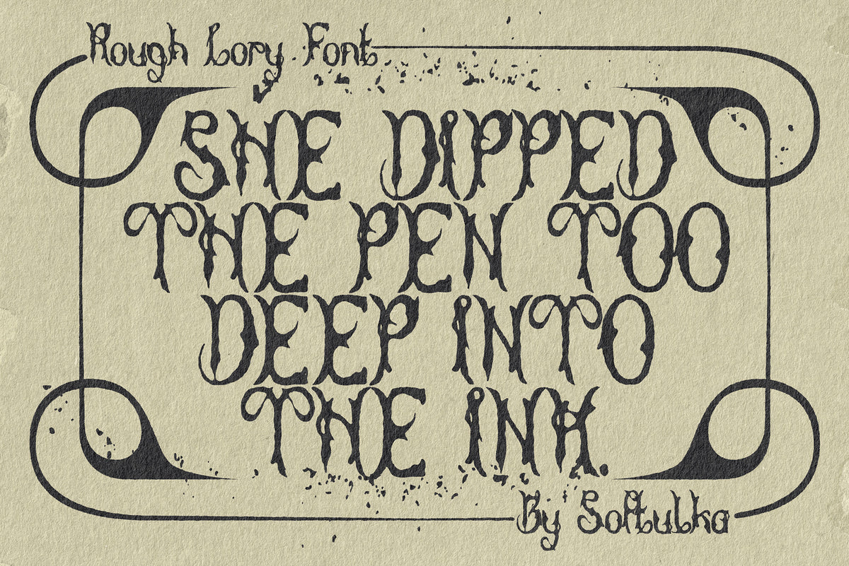 Rough Lory Typeface Softulka