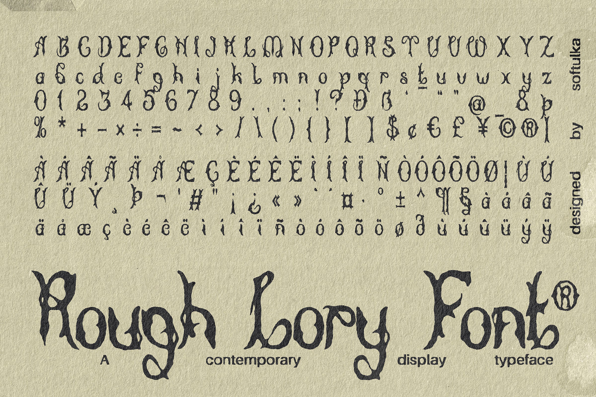 Rough Lory Typeface Softulka