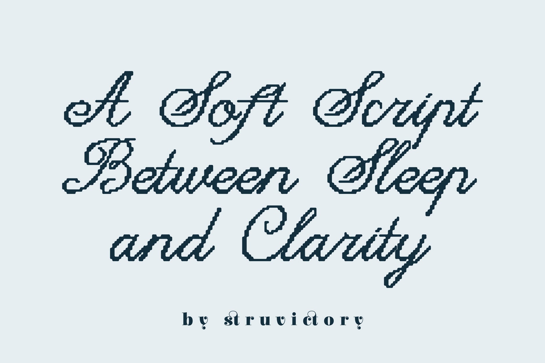 Lucid Wake Pixel Calligraphic Script Victoria Strukovskaya