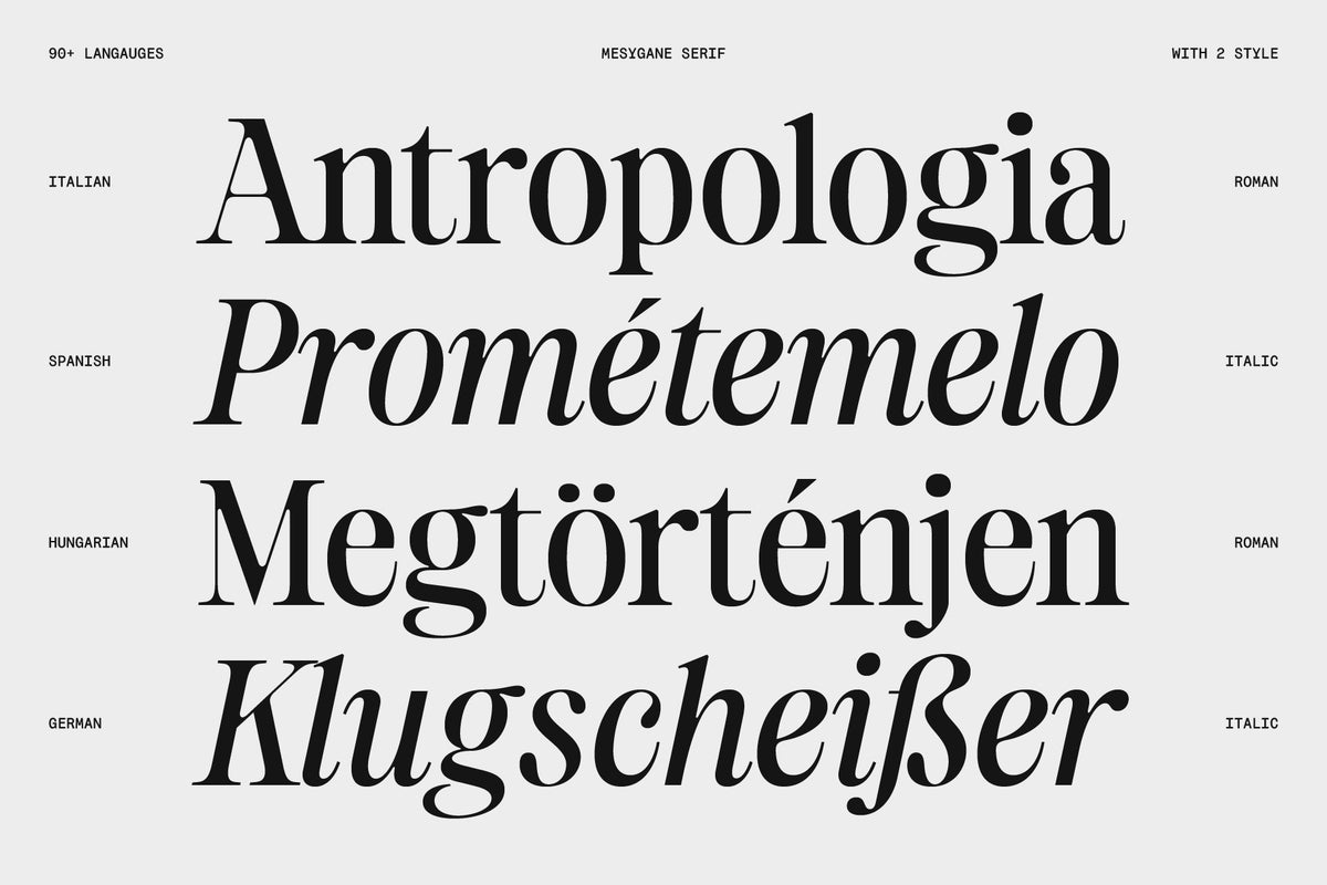 TNSC Mesygáne Typeface The Native Saint Club